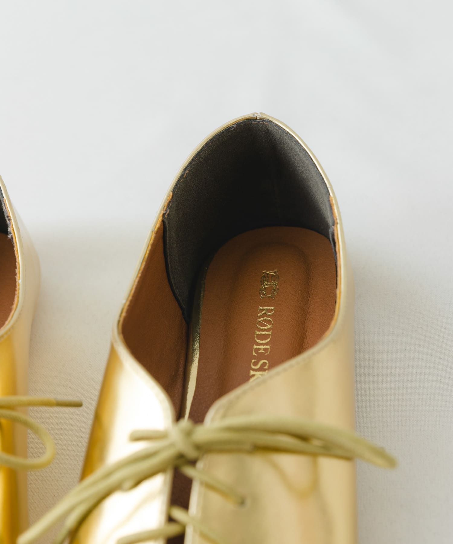 レースアップフラットシューズ GOLD 36