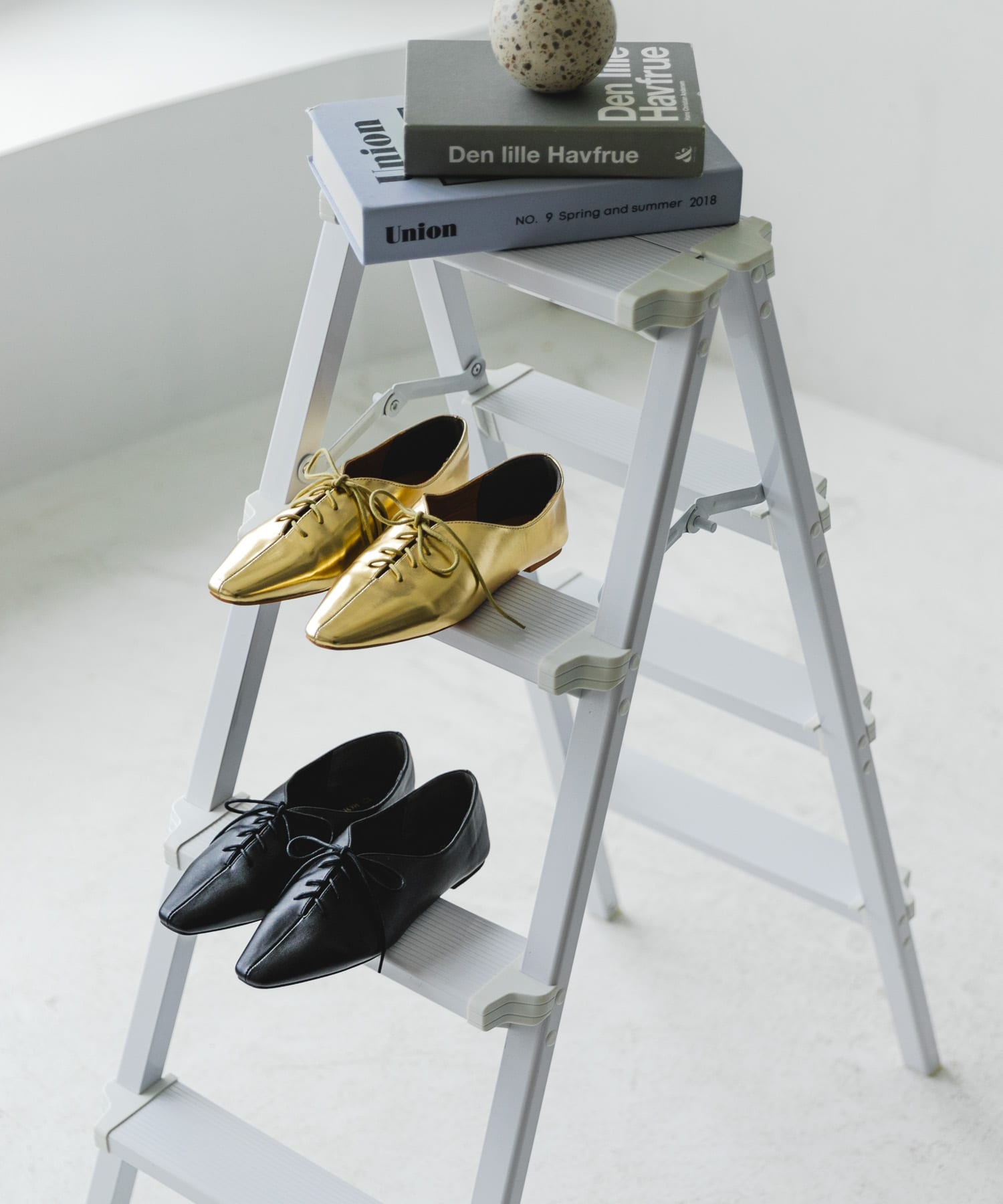 レースアップフラットシューズ GOLD 36