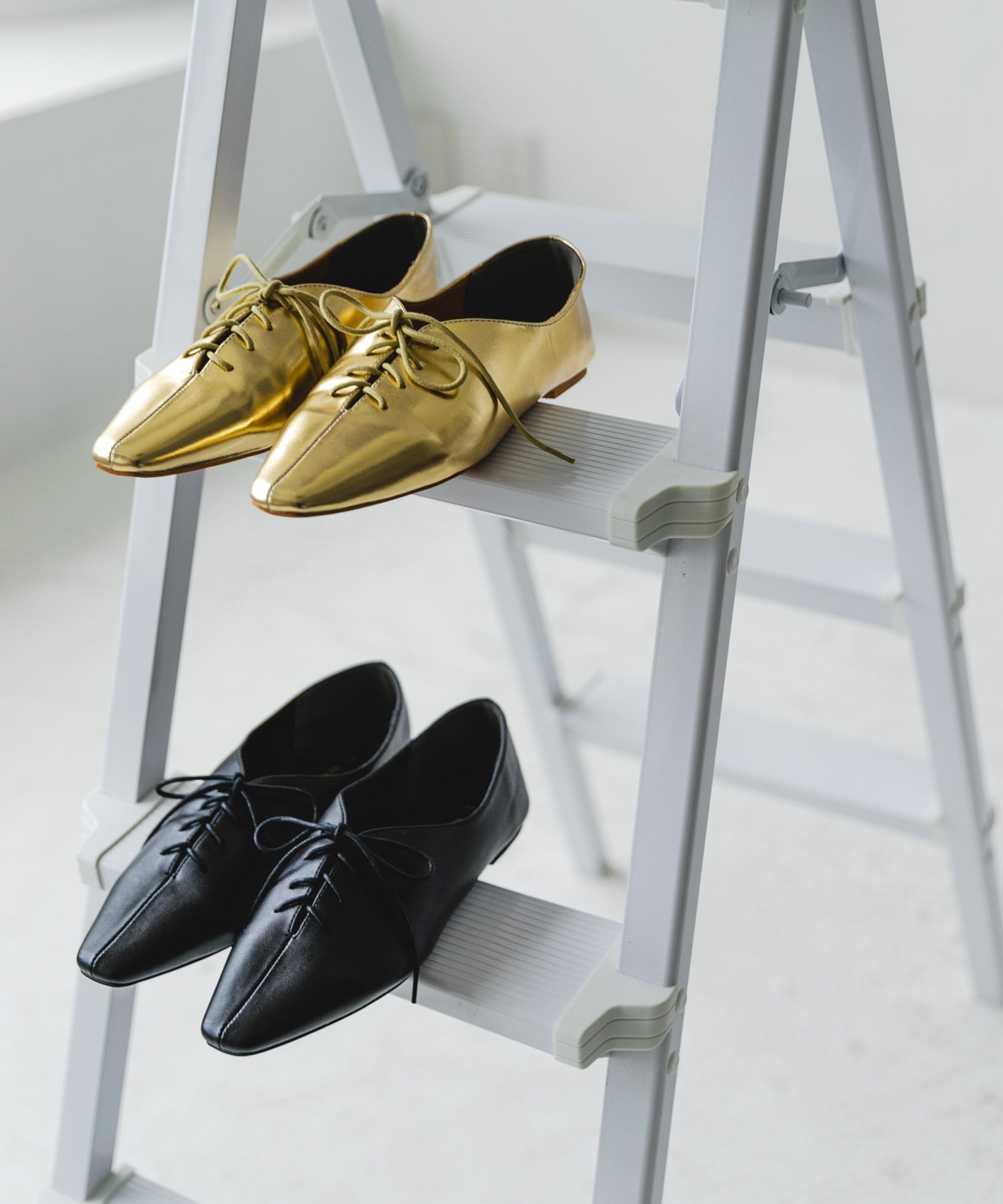レースアップフラットシューズ GOLD 36