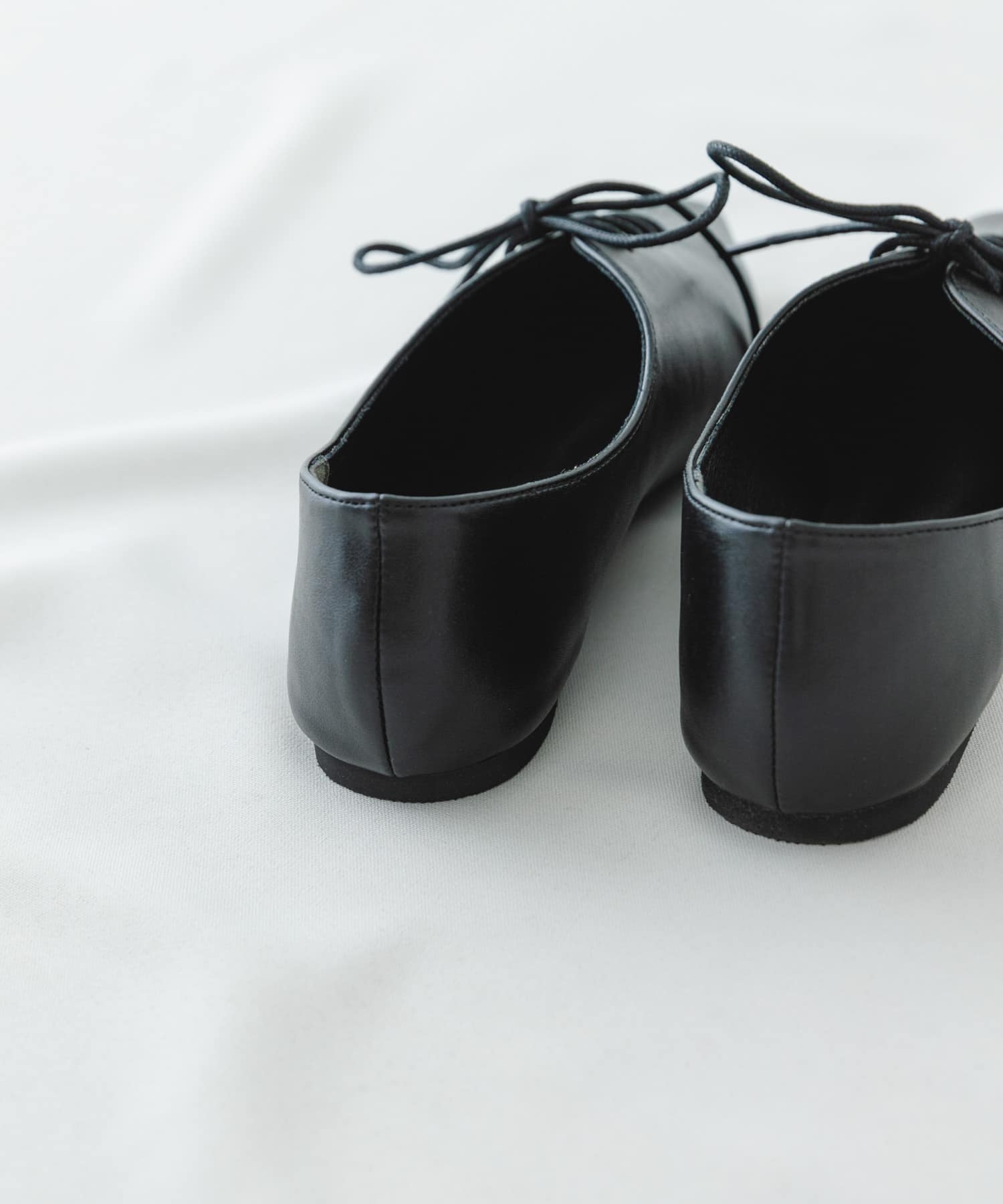 レースアップフラットシューズ BLACK 37