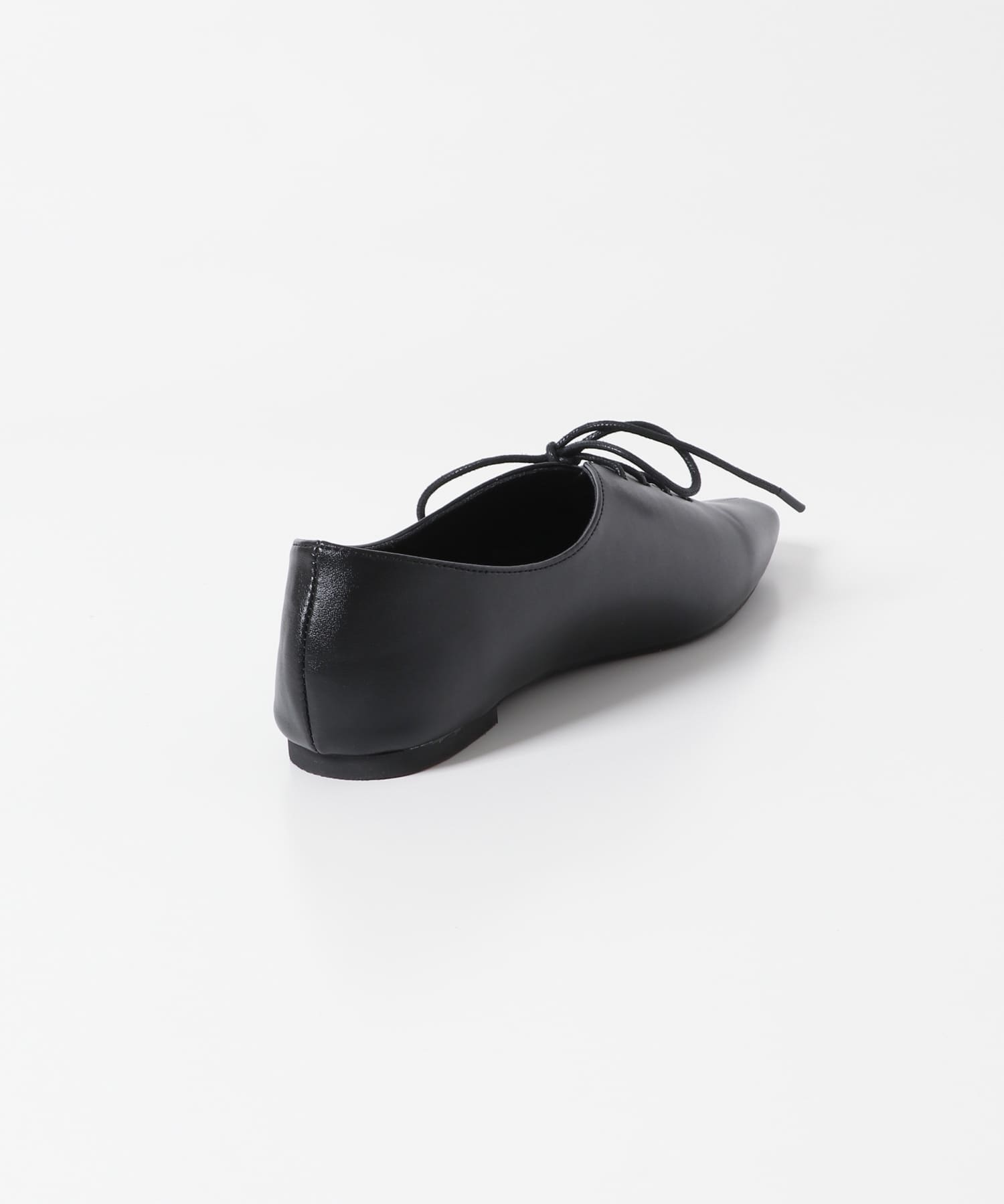 レースアップフラットシューズ BLACK 36