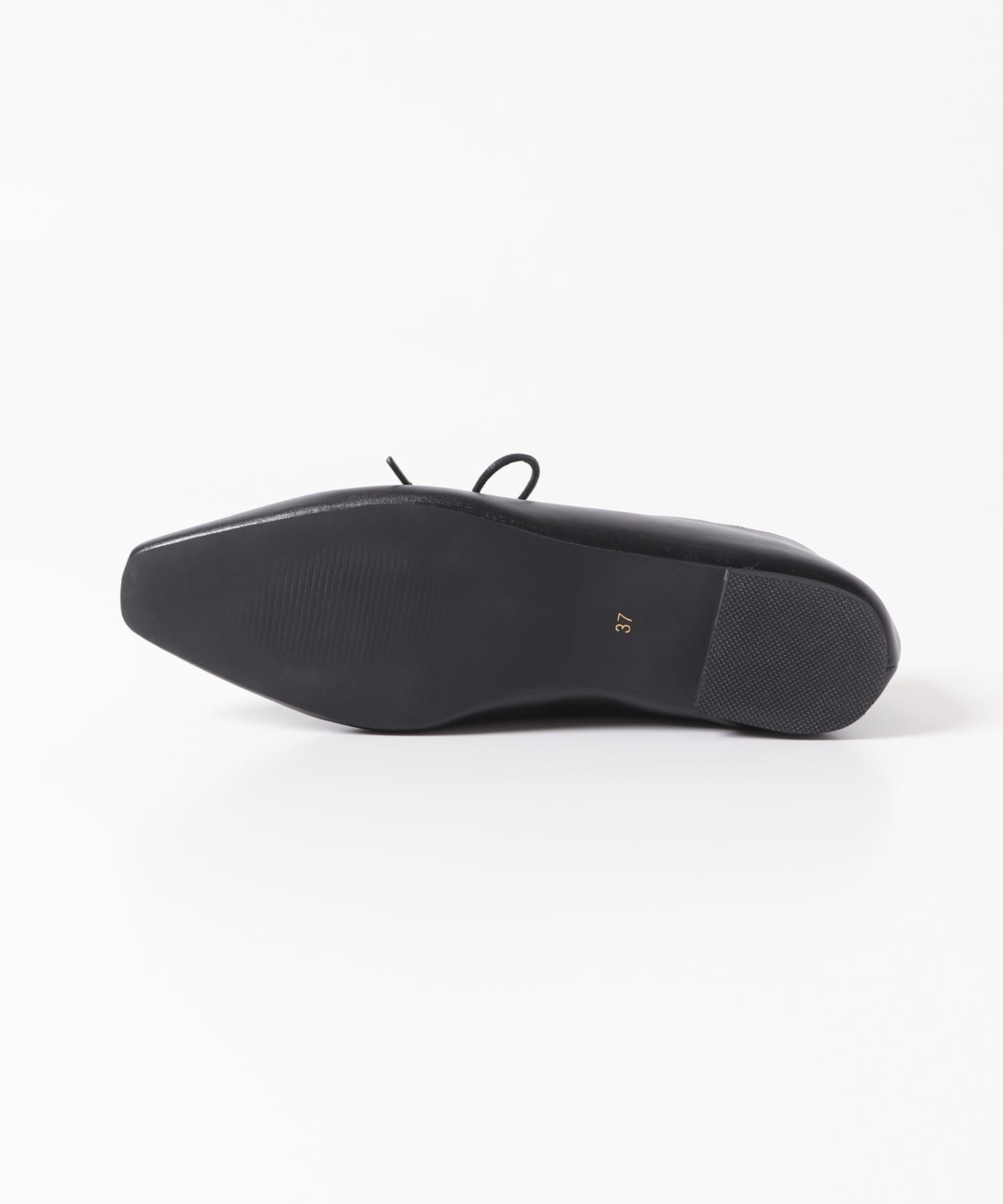 レースアップフラットシューズ BLACK 36