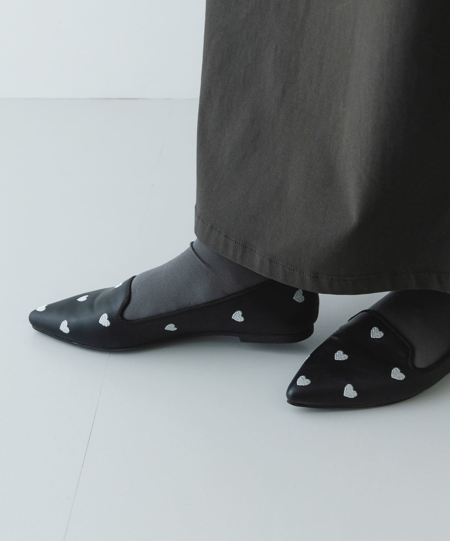 ハートフラットシューズ BLACK 37