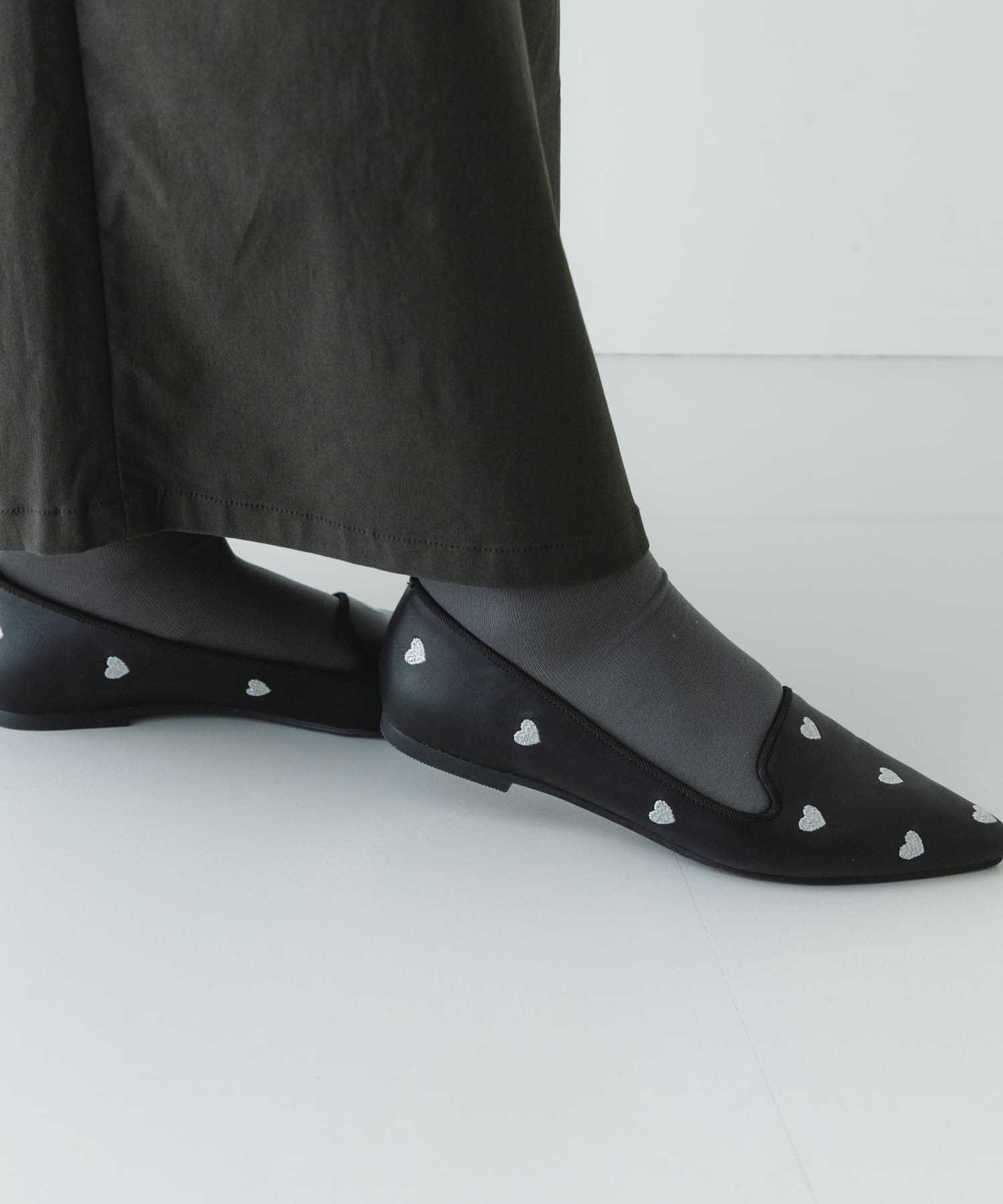 ハートフラットシューズ BLACK 37