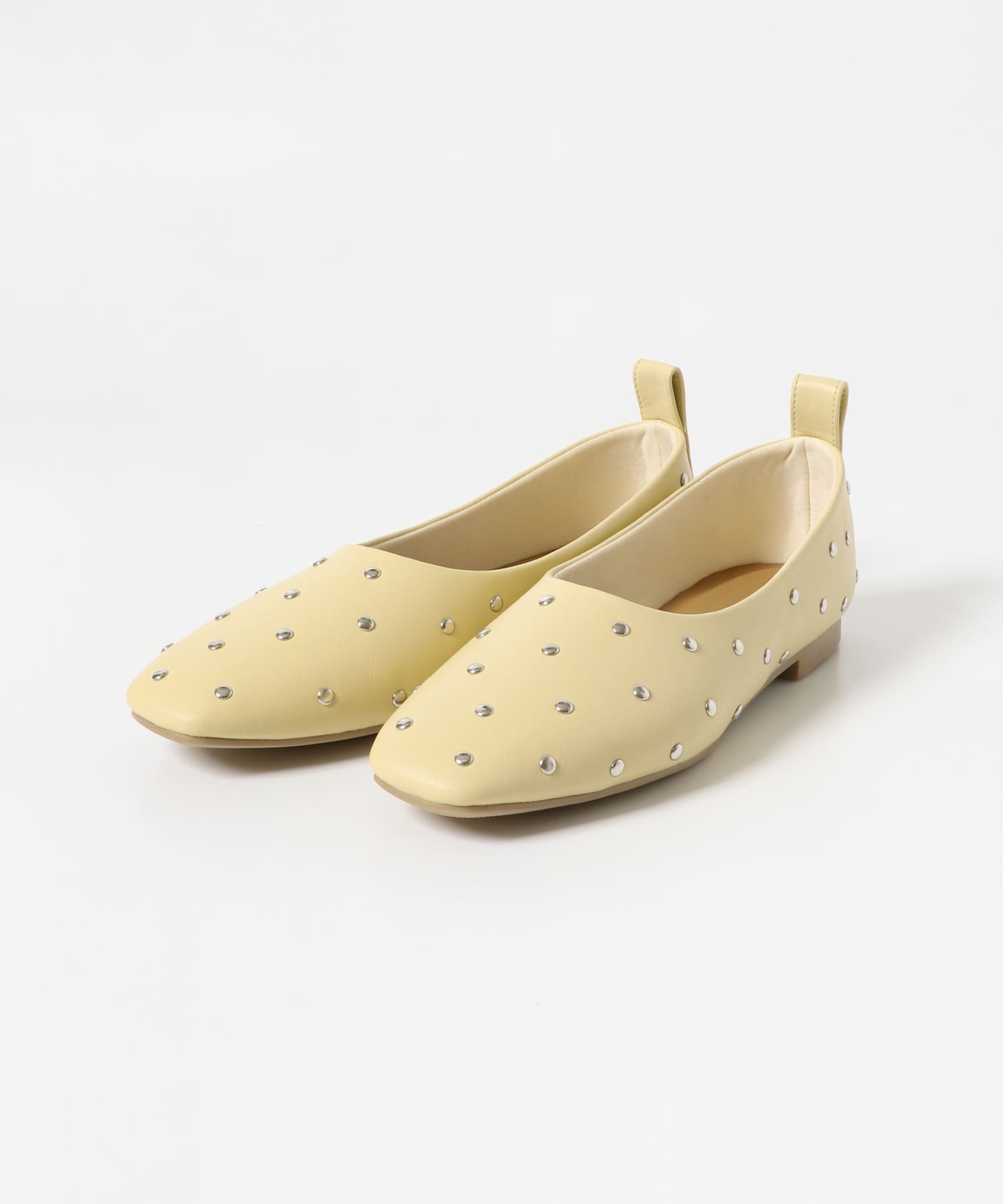 スタッズフラットシューズ EGG BEIGE 36