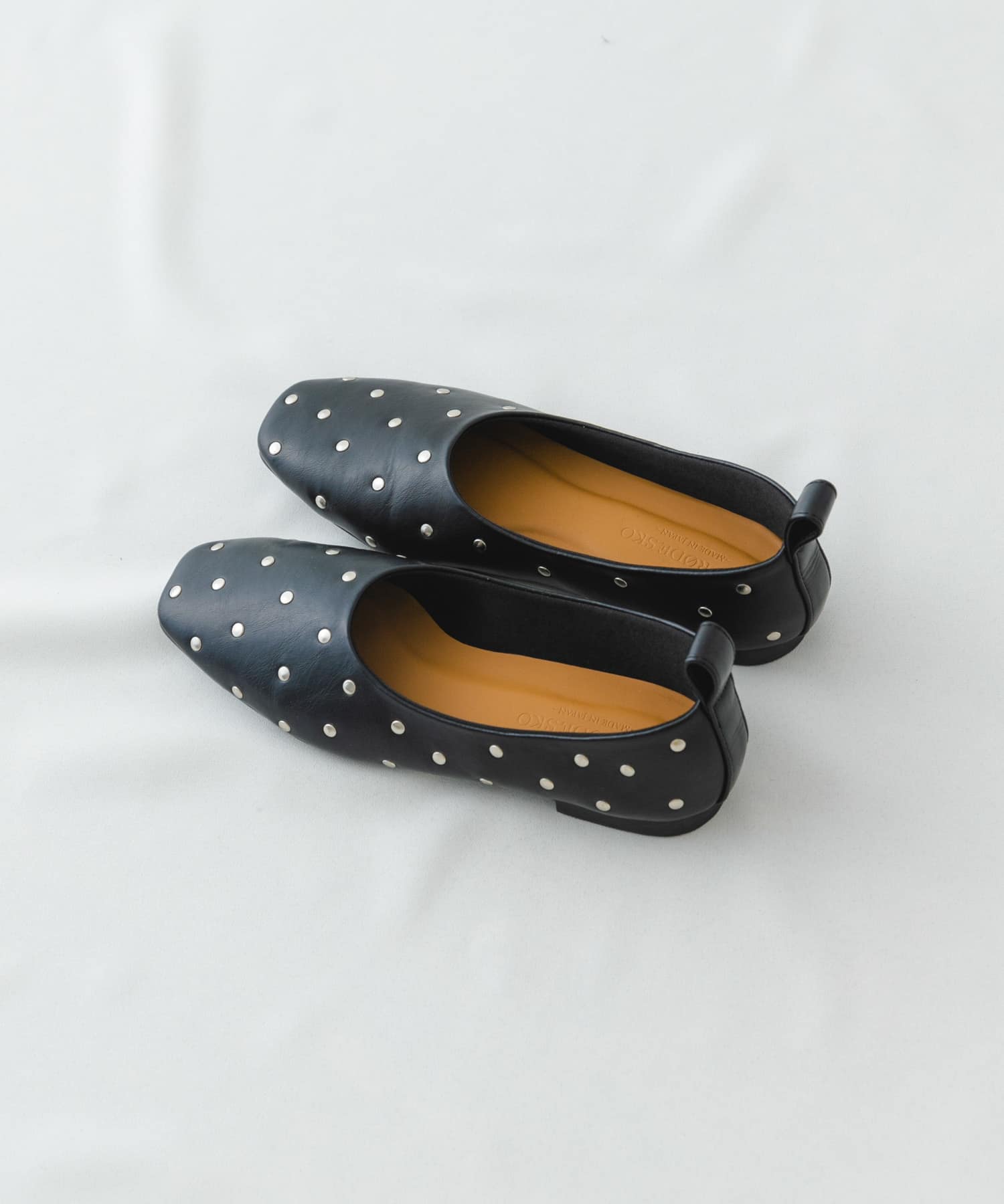 スタッズフラットシューズ BLACK 36