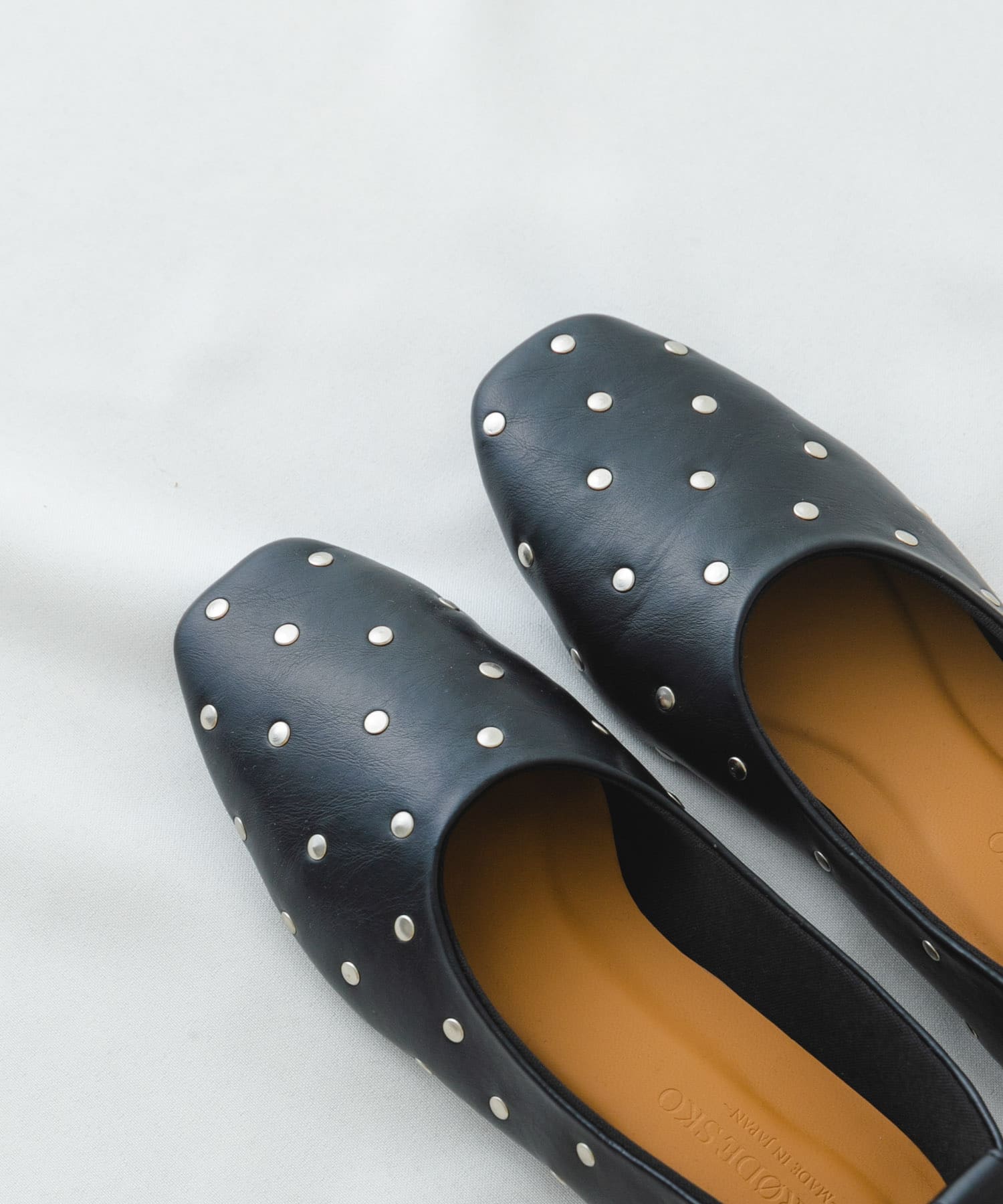 スタッズフラットシューズ BLACK 36