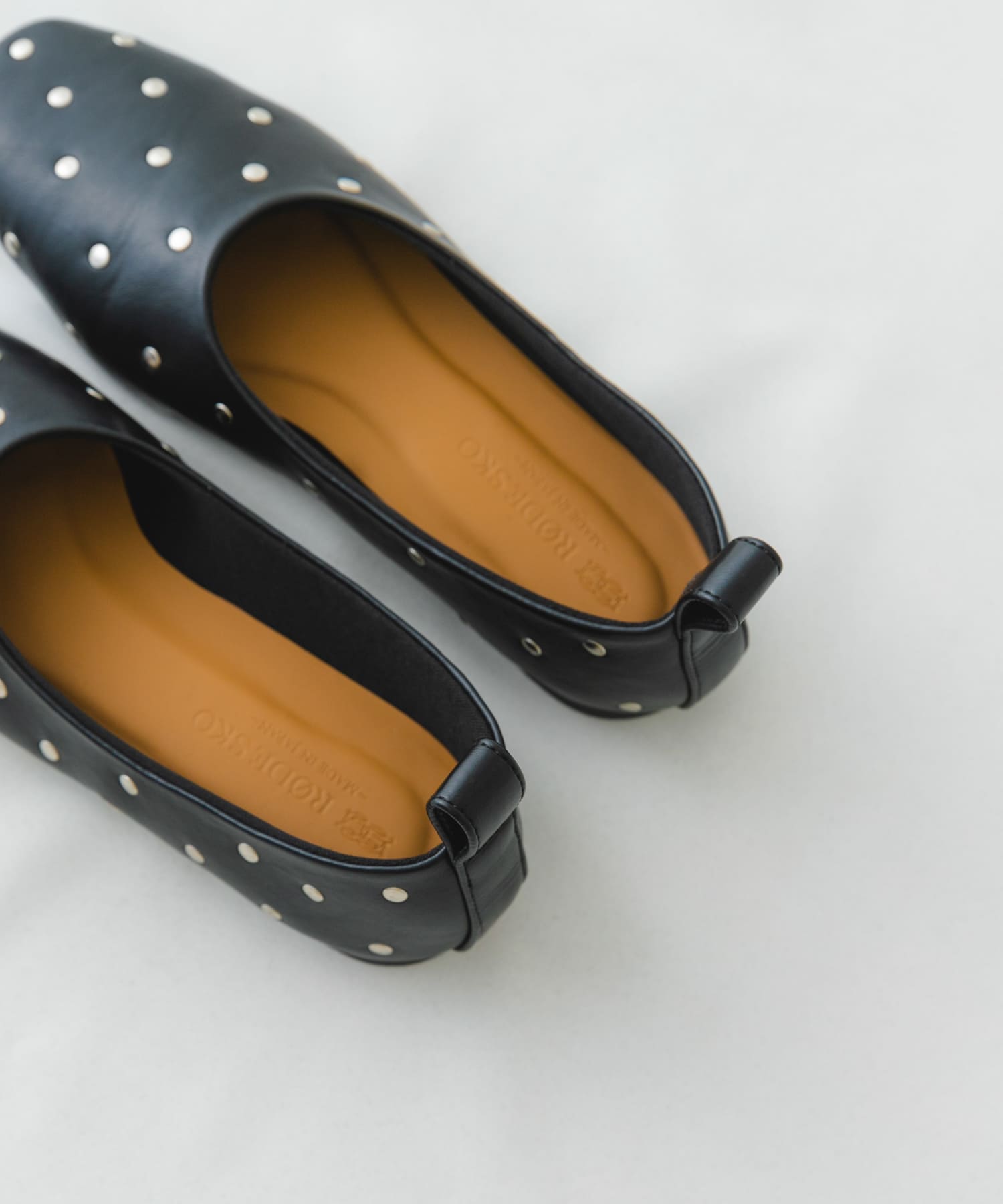 スタッズフラットシューズ BLACK 36