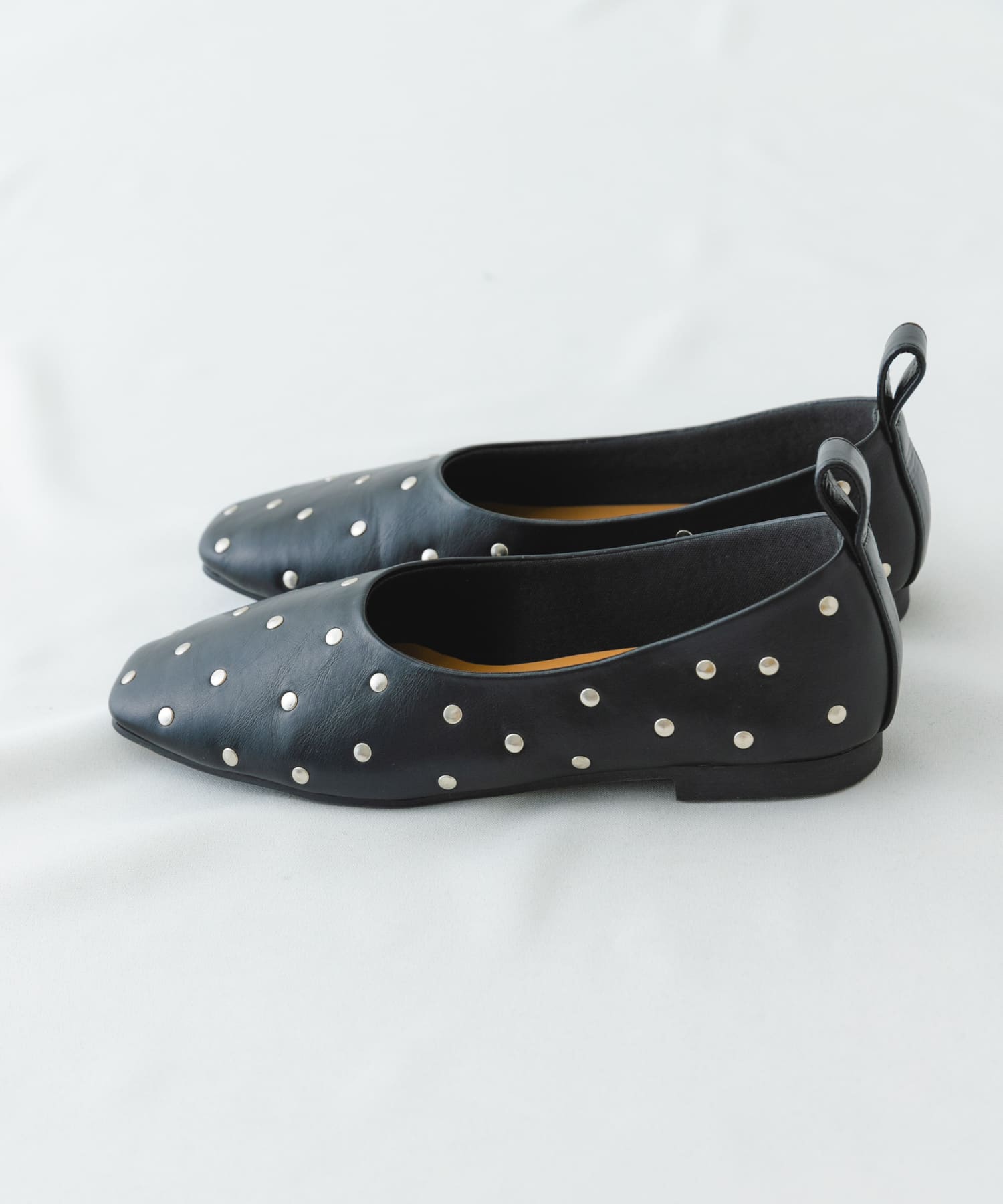 スタッズフラットシューズ BLACK 36