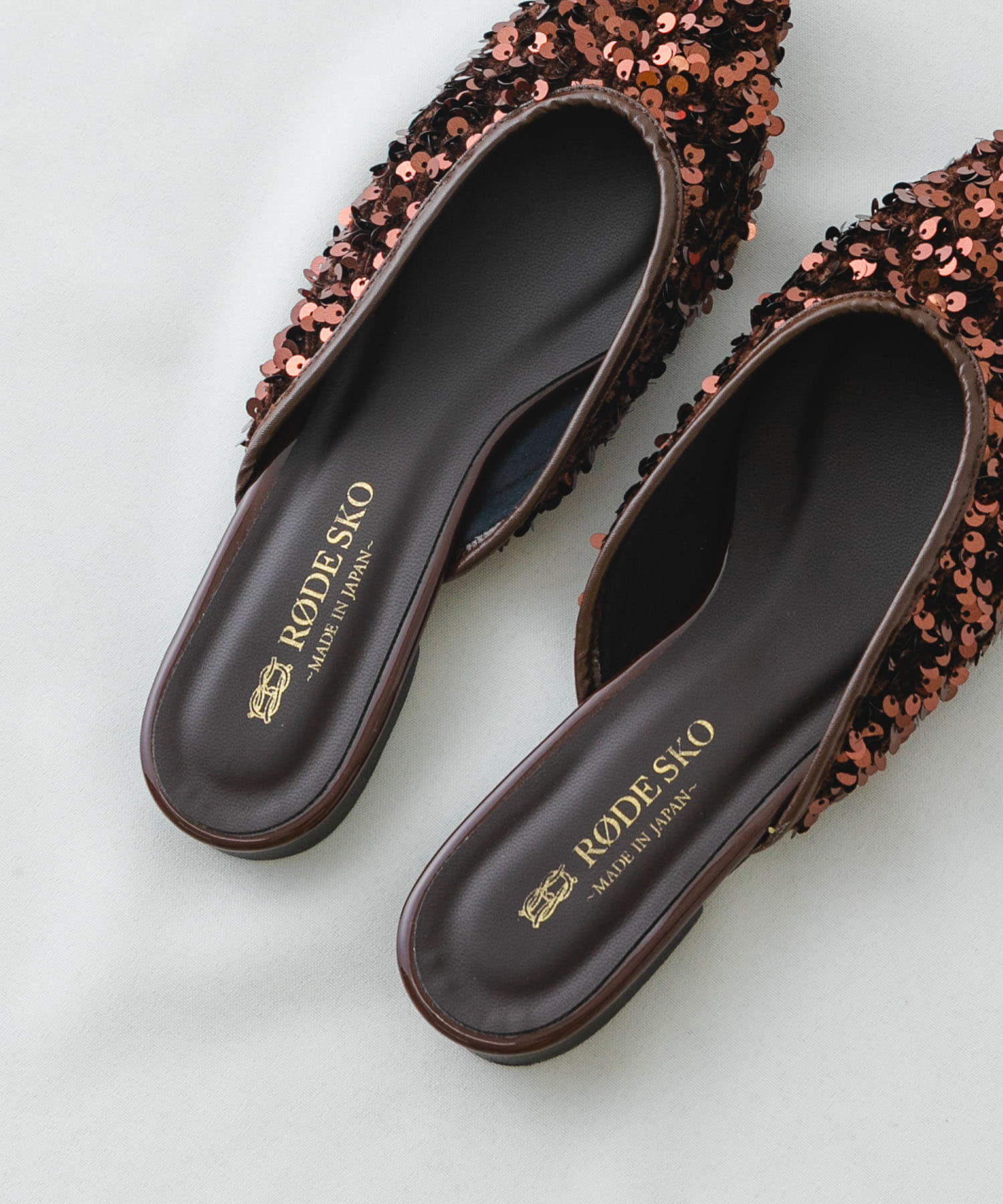 『MADE IN JAPAN』スパンコールミュール BROWN 37