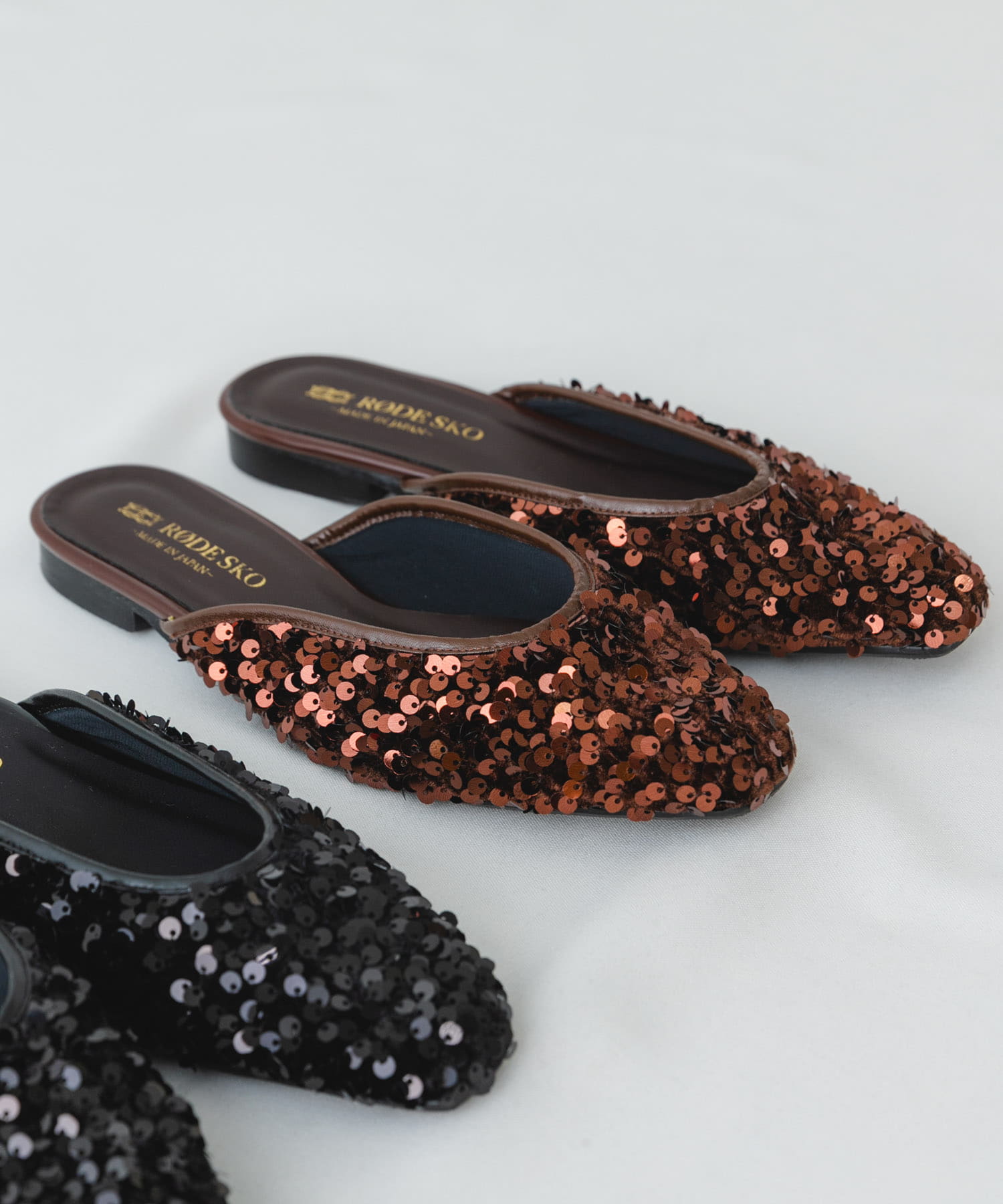 『MADE IN JAPAN』スパンコールミュール BROWN 37