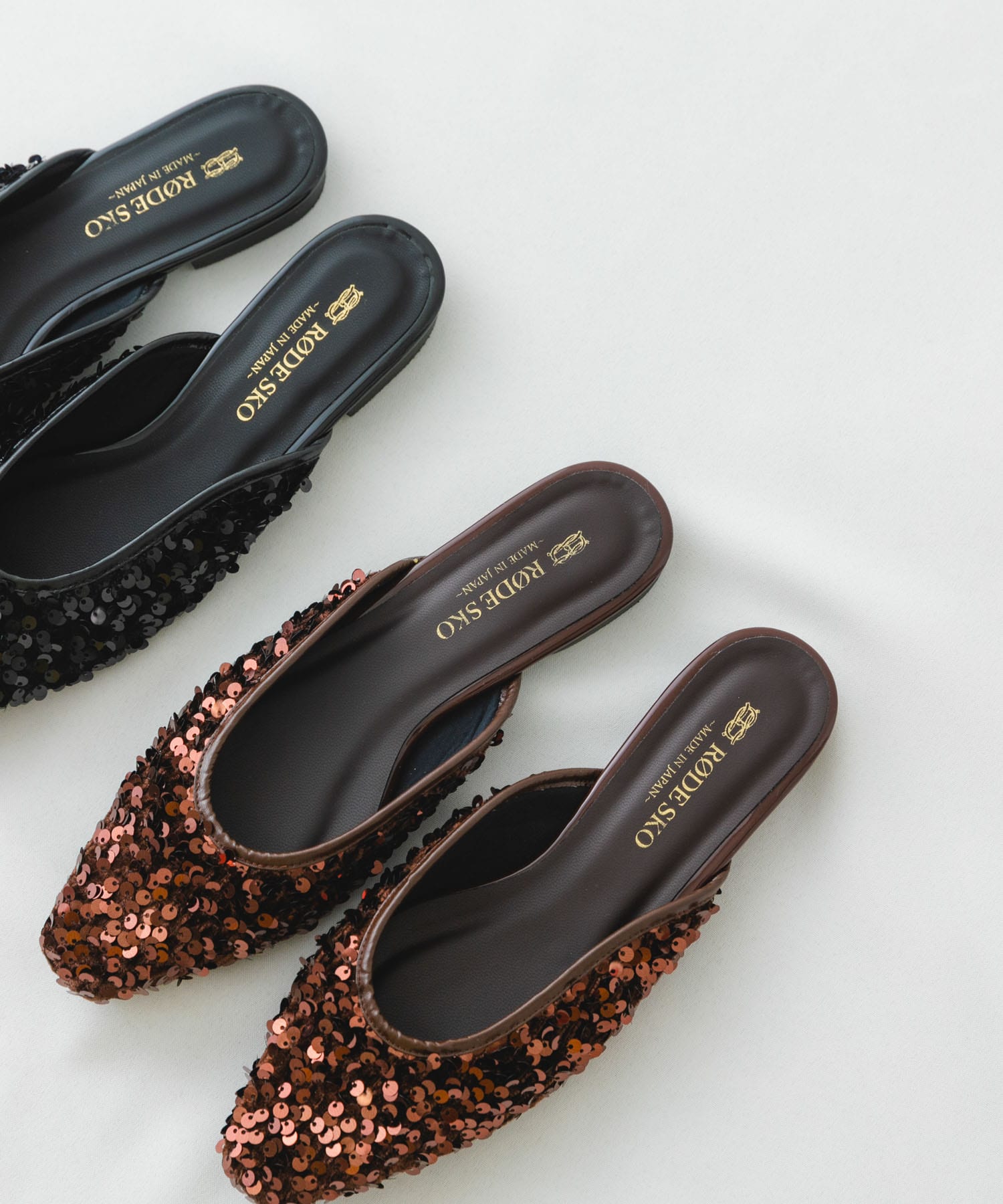 『MADE IN JAPAN』スパンコールミュール BROWN 37