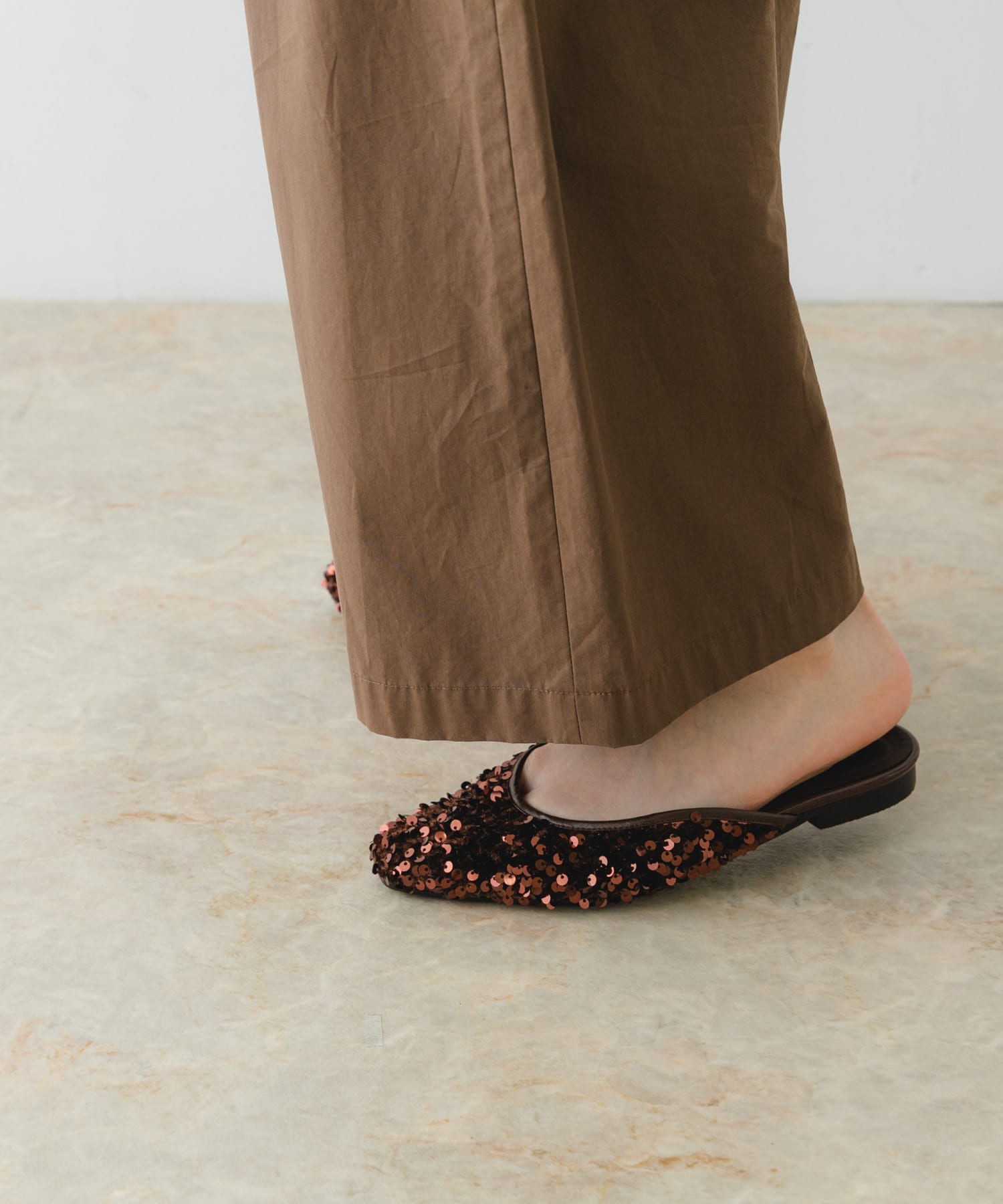 『MADE IN JAPAN』スパンコールミュール BROWN 38