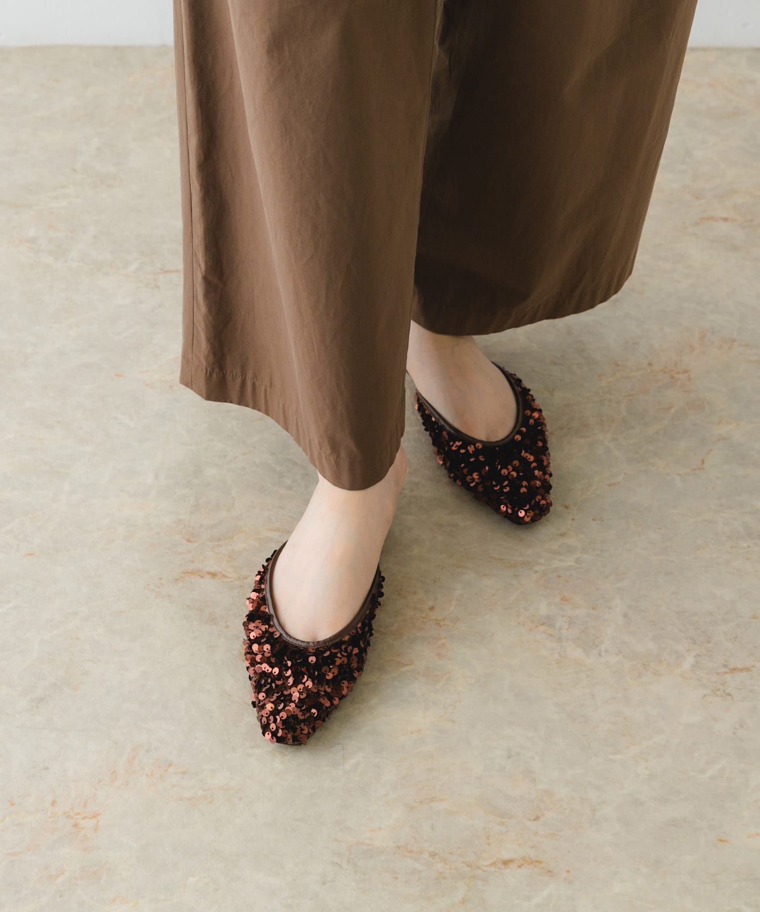 『MADE IN JAPAN』スパンコールミュール BROWN 38