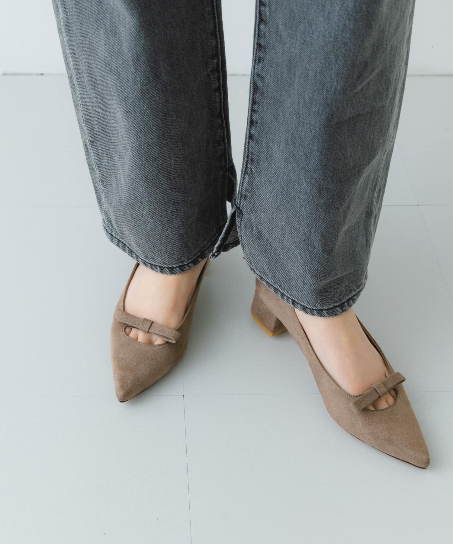 『MADE IN JAPAN』リボンパンプス GRAY 36