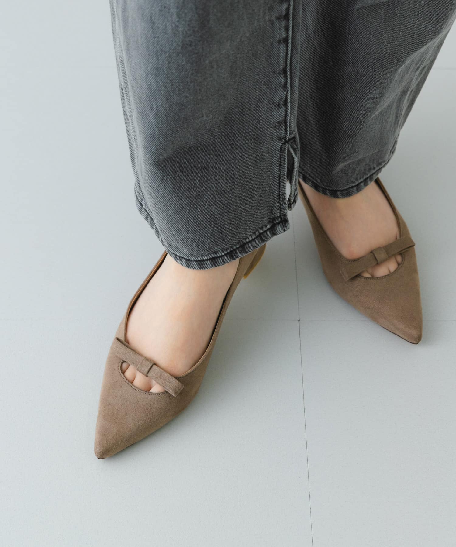 『MADE IN JAPAN』リボンパンプス GRAY 36
