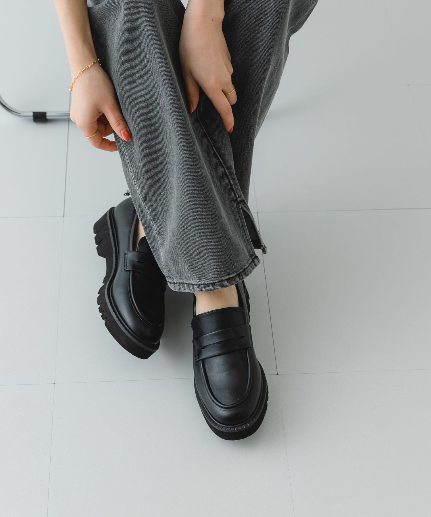 プラットフォームローファー BLACK 36