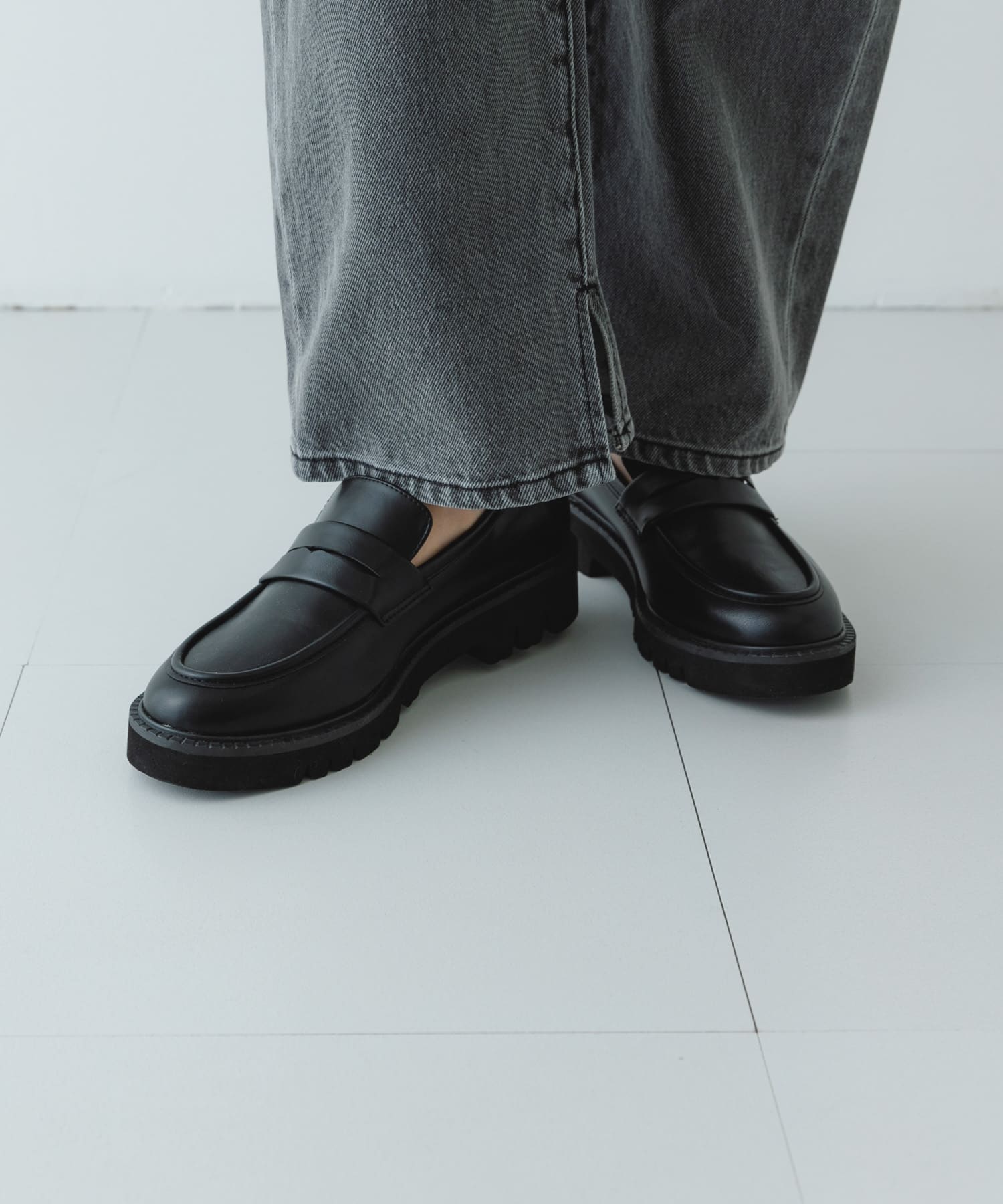 プラットフォームローファー BLACK 36
