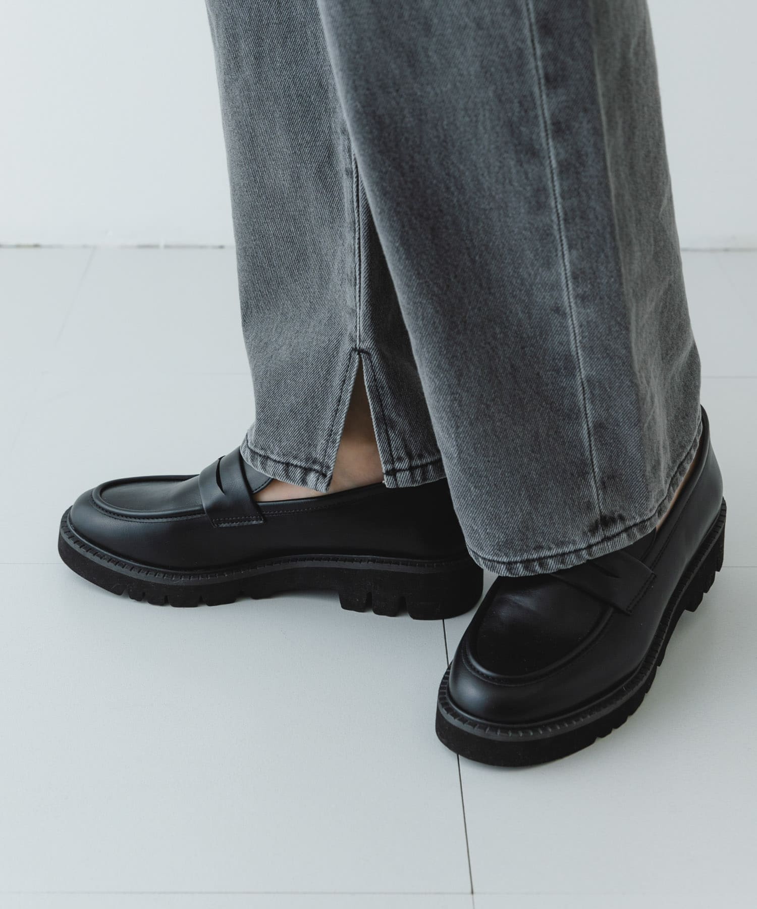 プラットフォームローファー BLACK 36