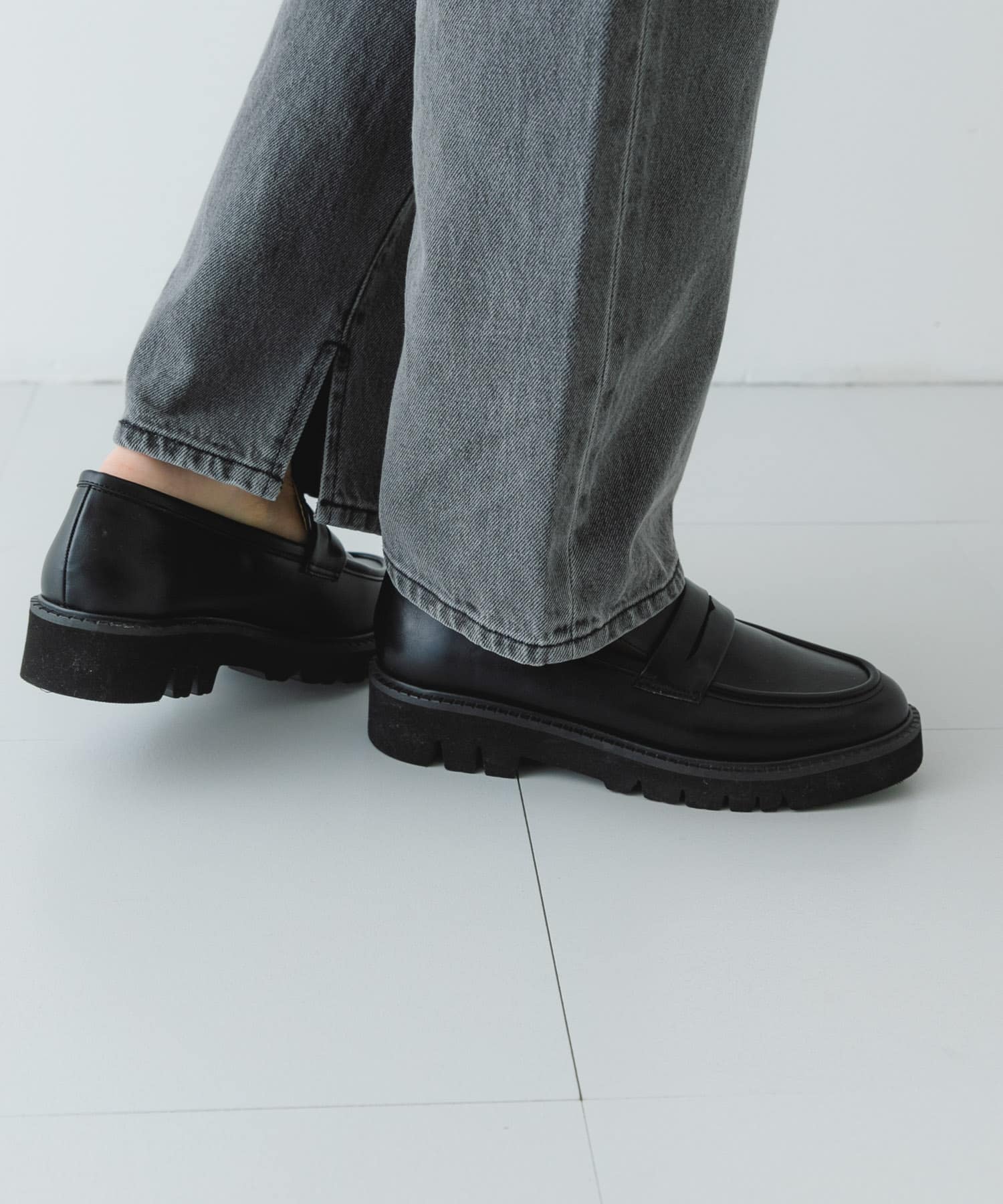 プラットフォームローファー BLACK 37