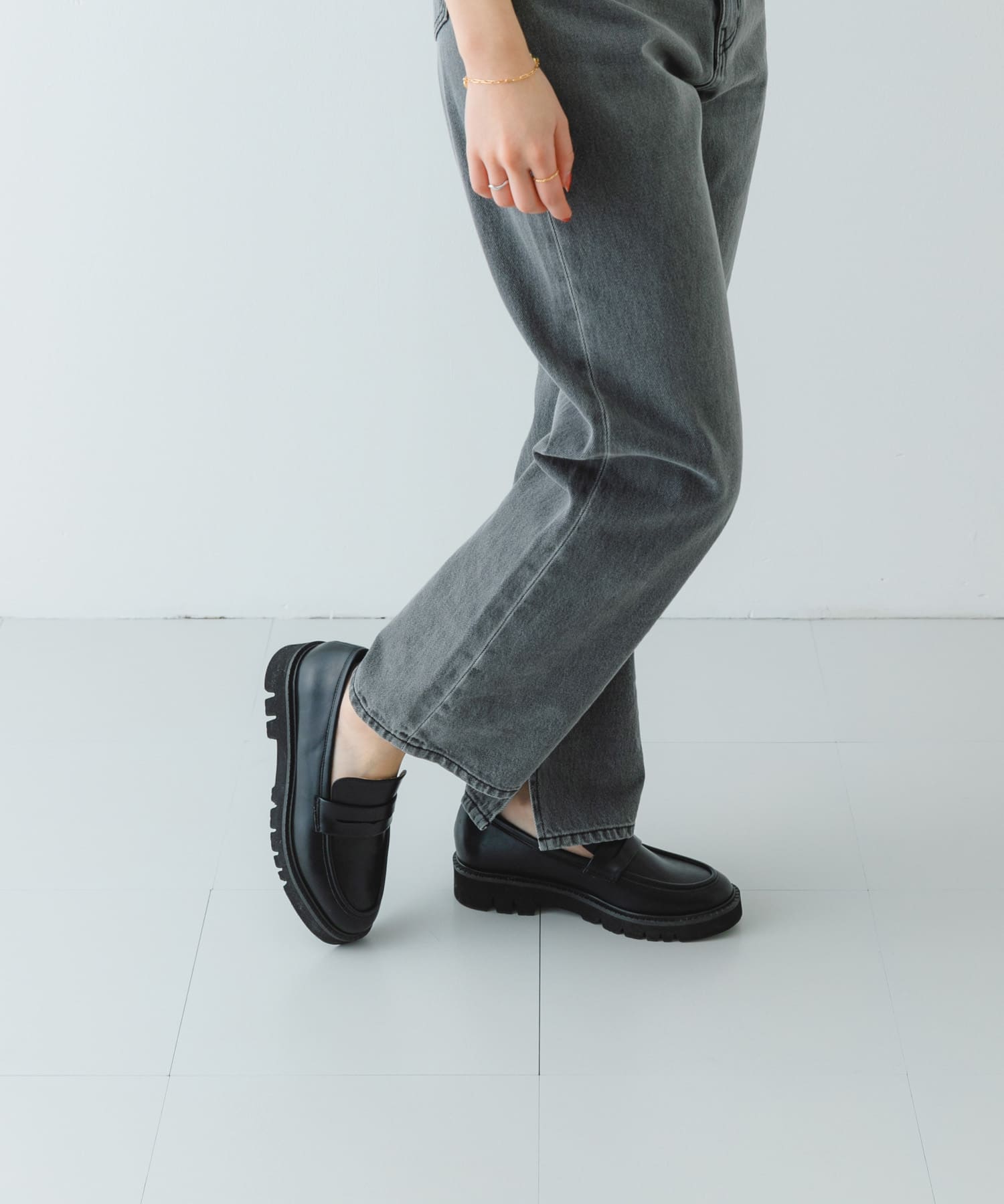 プラットフォームローファー(36 BLACK): シューズ｜URBAN