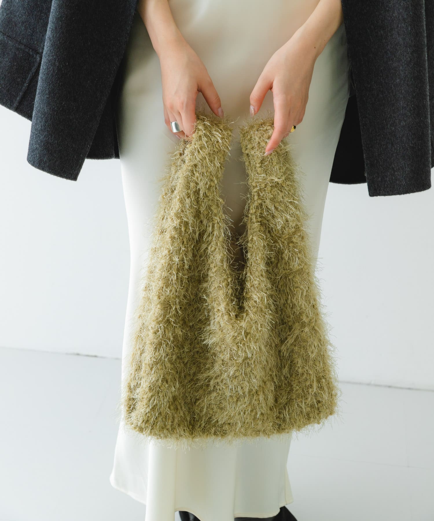 ラメシャギーショッパー BEIGE one