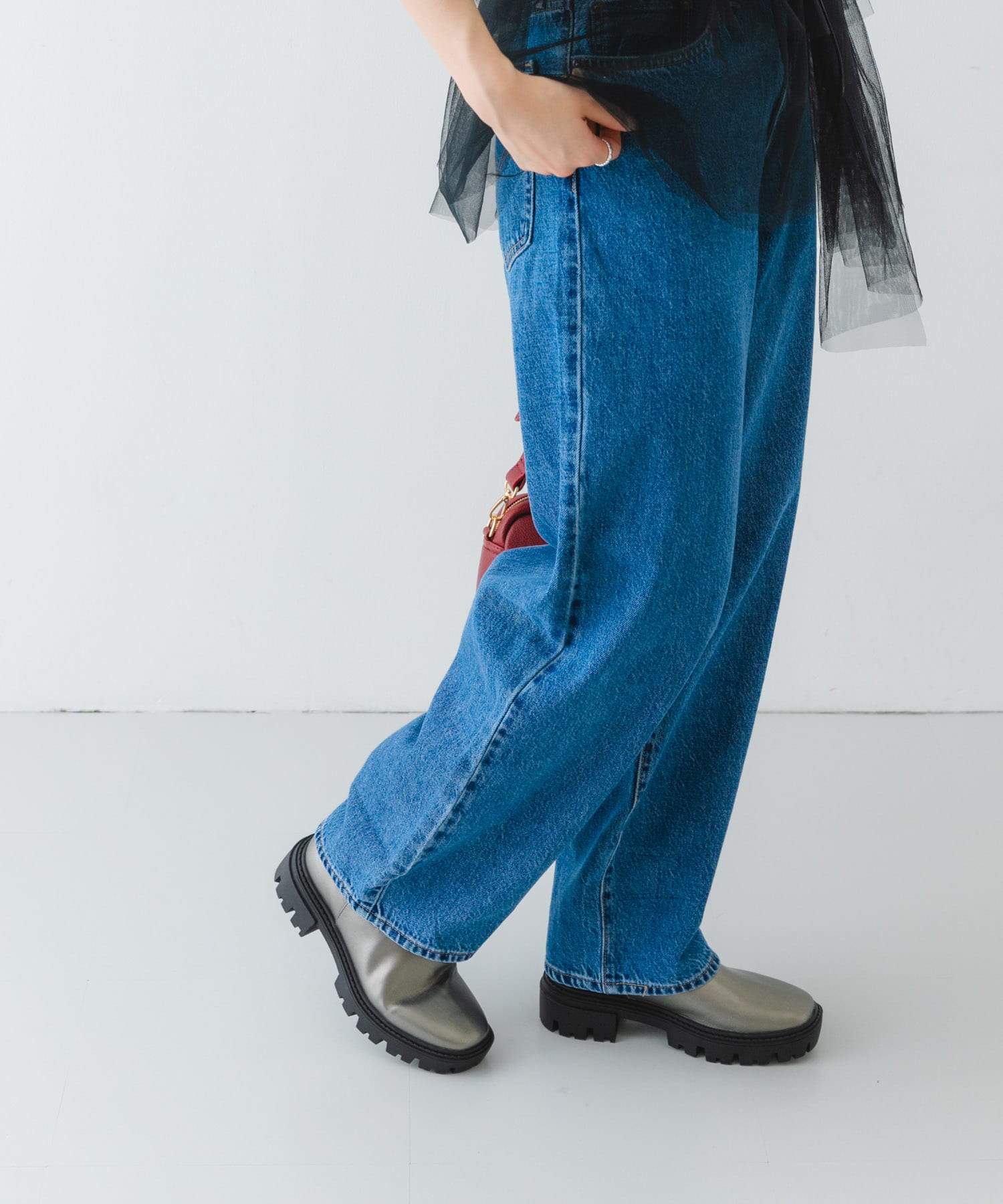 5cmストレッチブーツ GUN METAL 37