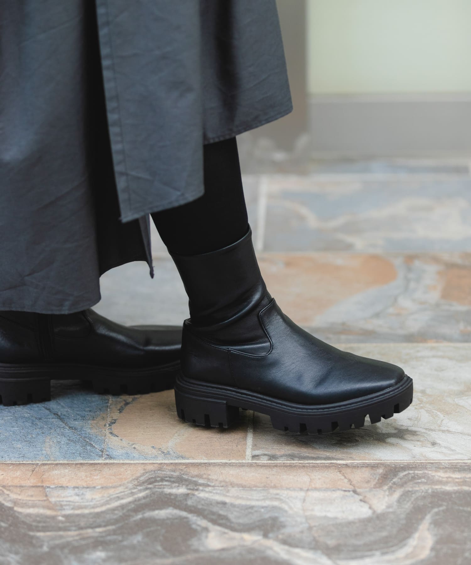 5cmストレッチブーツ BLACK 36