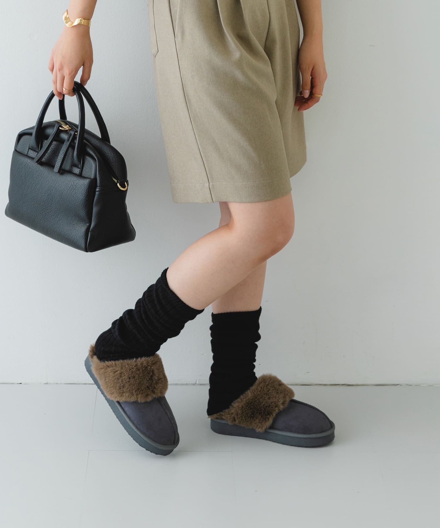 フラッフィスリッパ GRAY 38