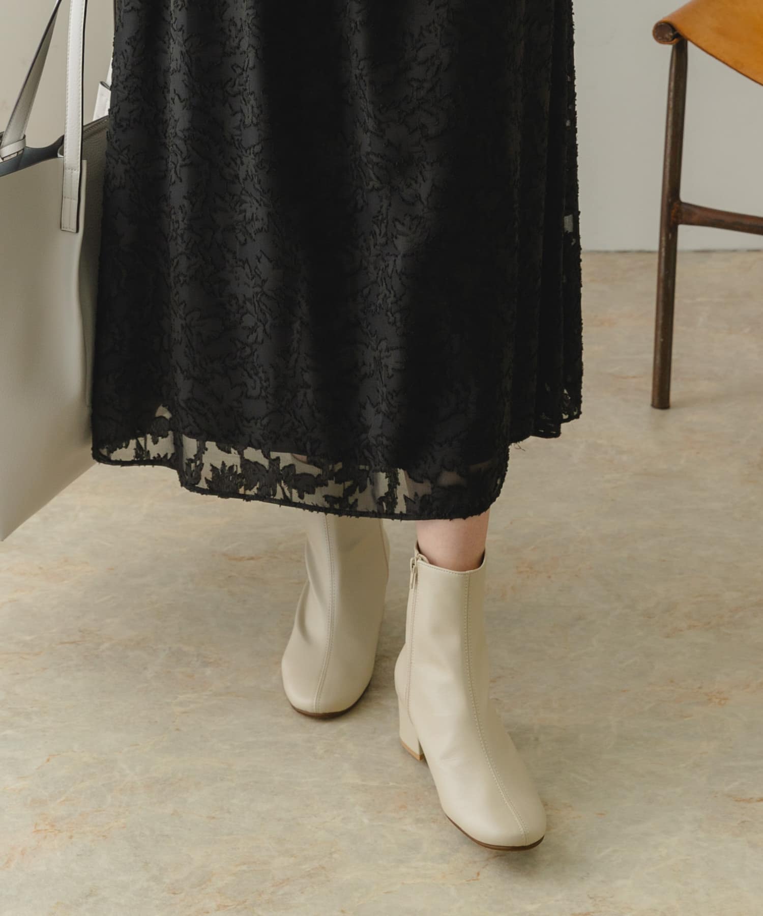 『MADE IN JAPAN』EMELINA プレーンブーツ IVORY 36