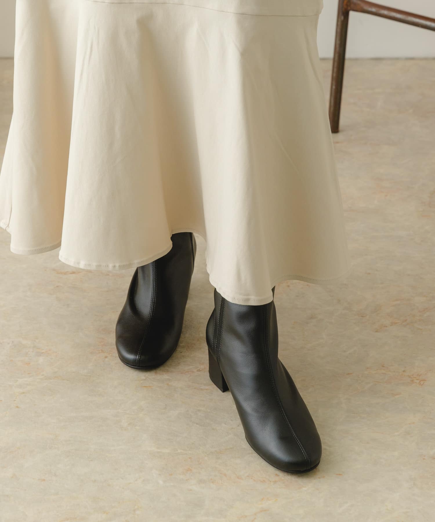 『MADE IN JAPAN』EMELINA プレーンブーツ BLACK 37