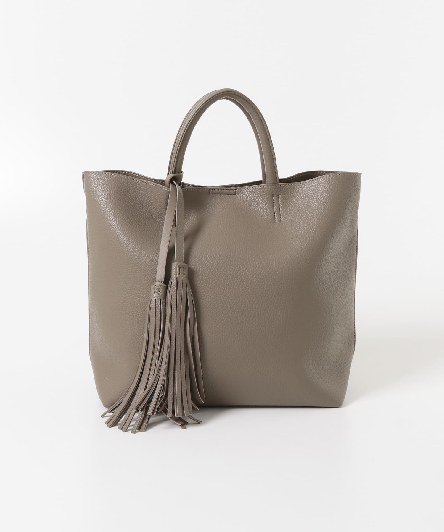 タッセル軽量2WAYシンプルトートバッグ GRAYSH one