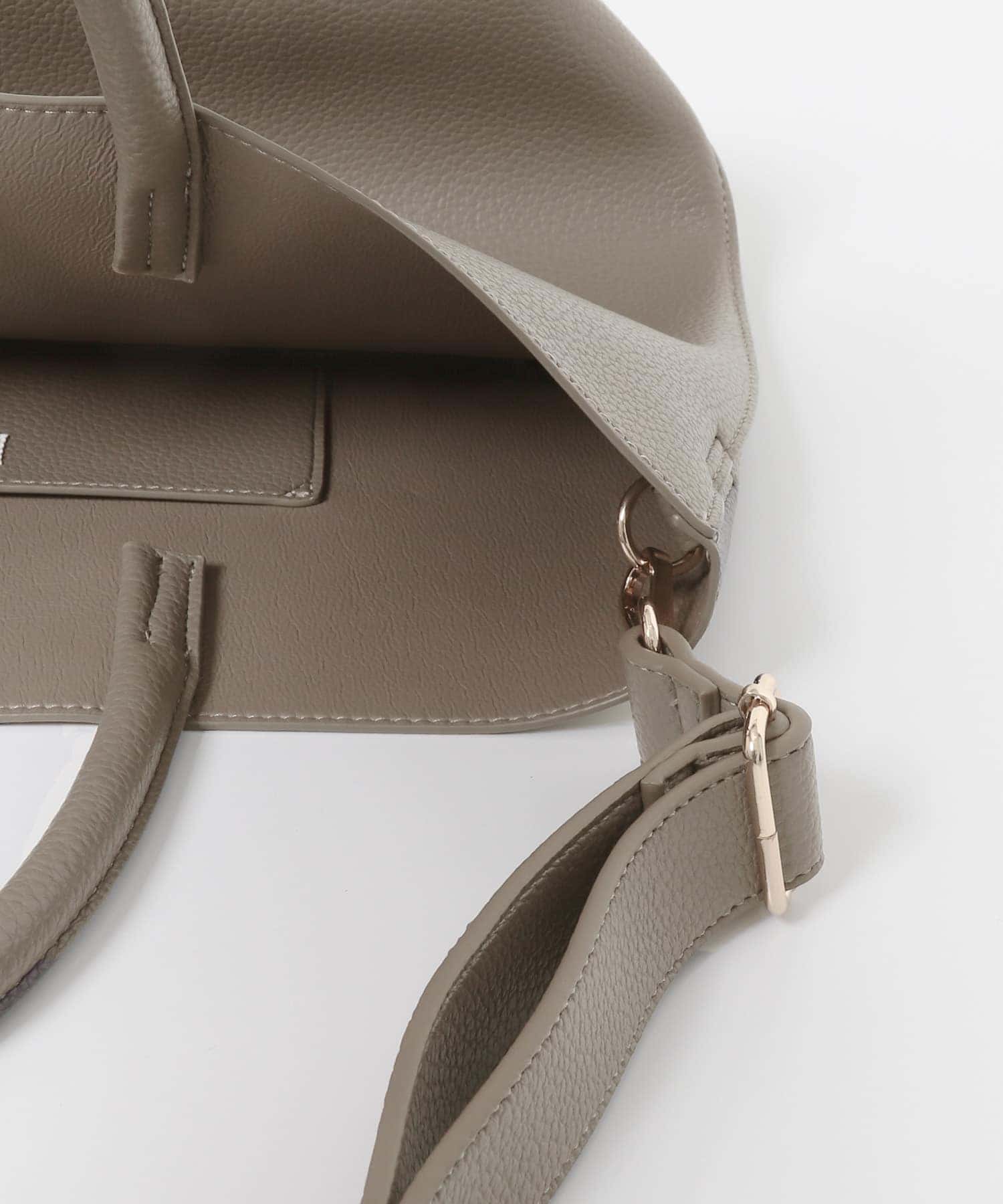 『Mサイズ』タッセル軽量2WAYシンプルトートバッグ GRAYSH one