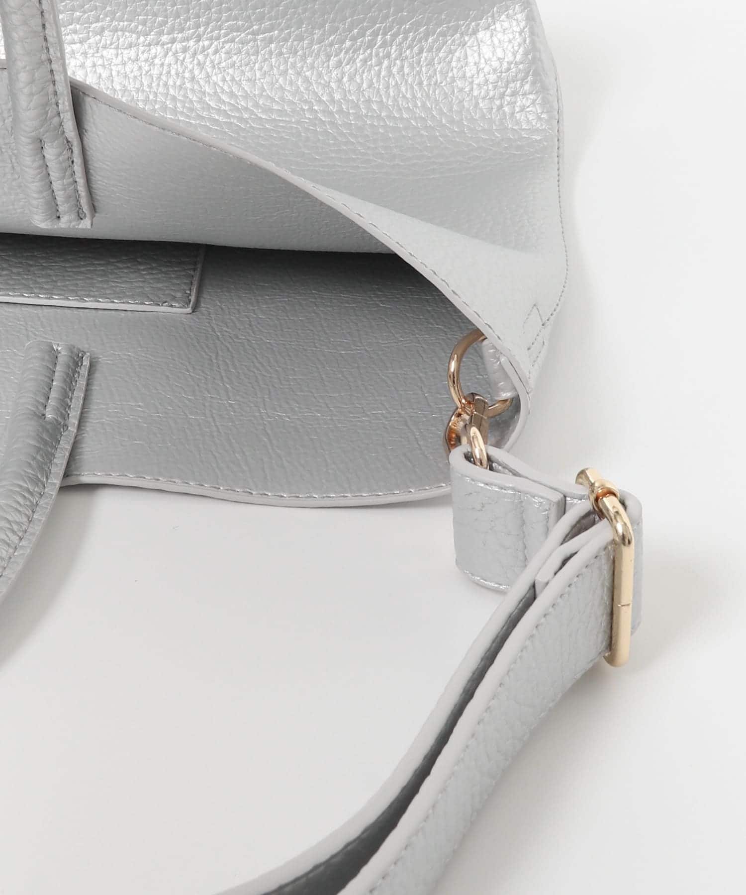 タッセル軽量2WAYシンプルトートバッグ SILVER one