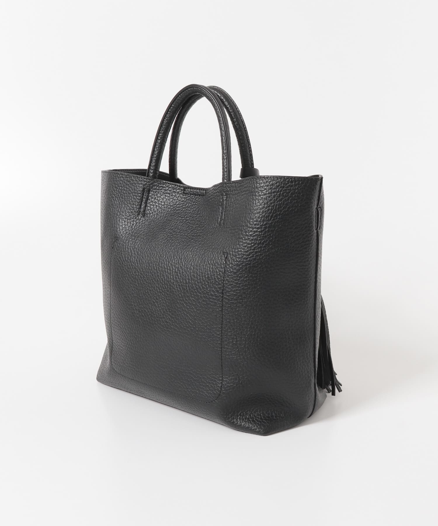 タッセル軽量2WAYシンプルトートバッグ BLACK one