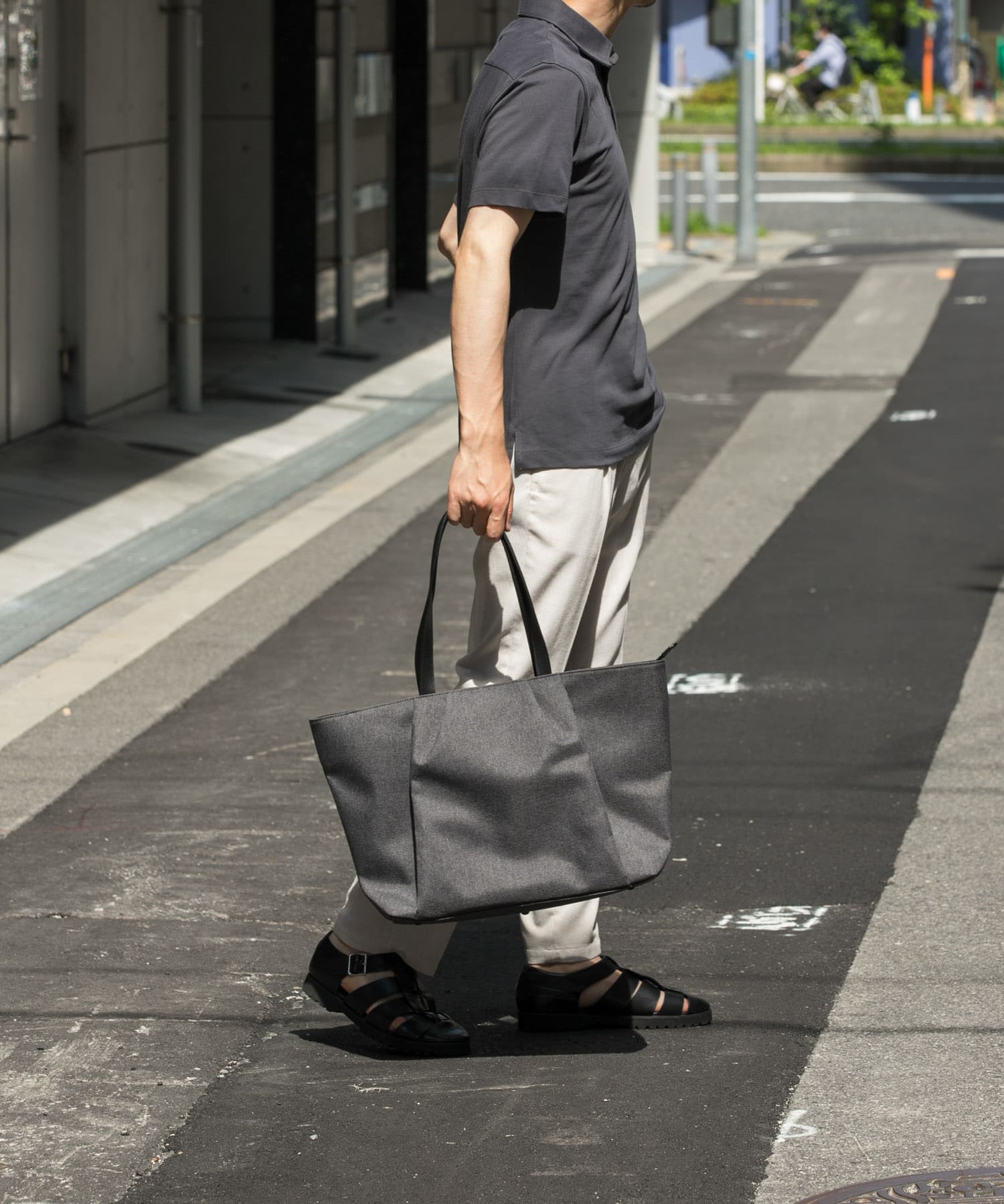 撥水タックトートバッグ CHARCOAL one