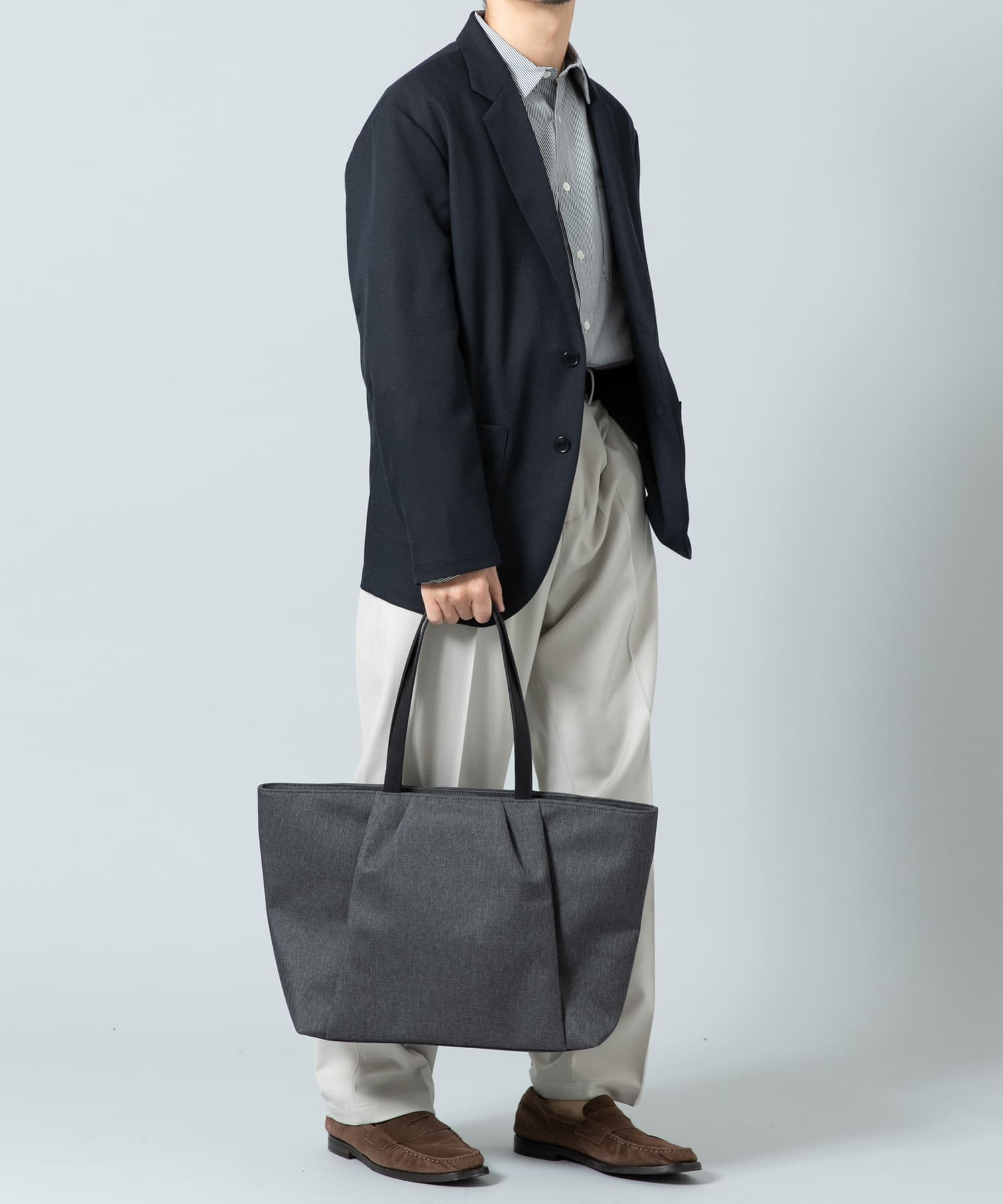 撥水タックトートバッグ CHARCOAL one