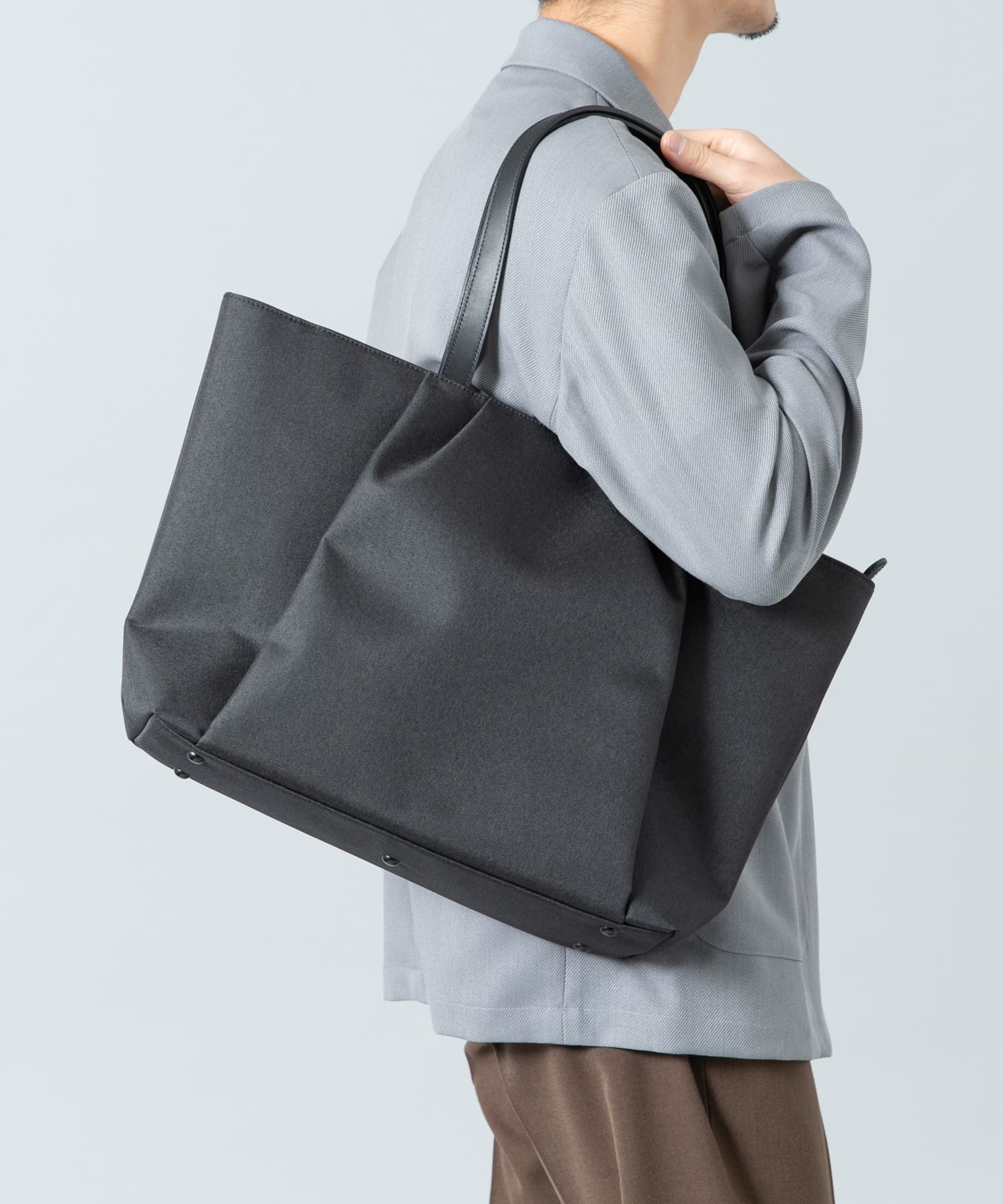 撥水タックトートバッグ BLACK one