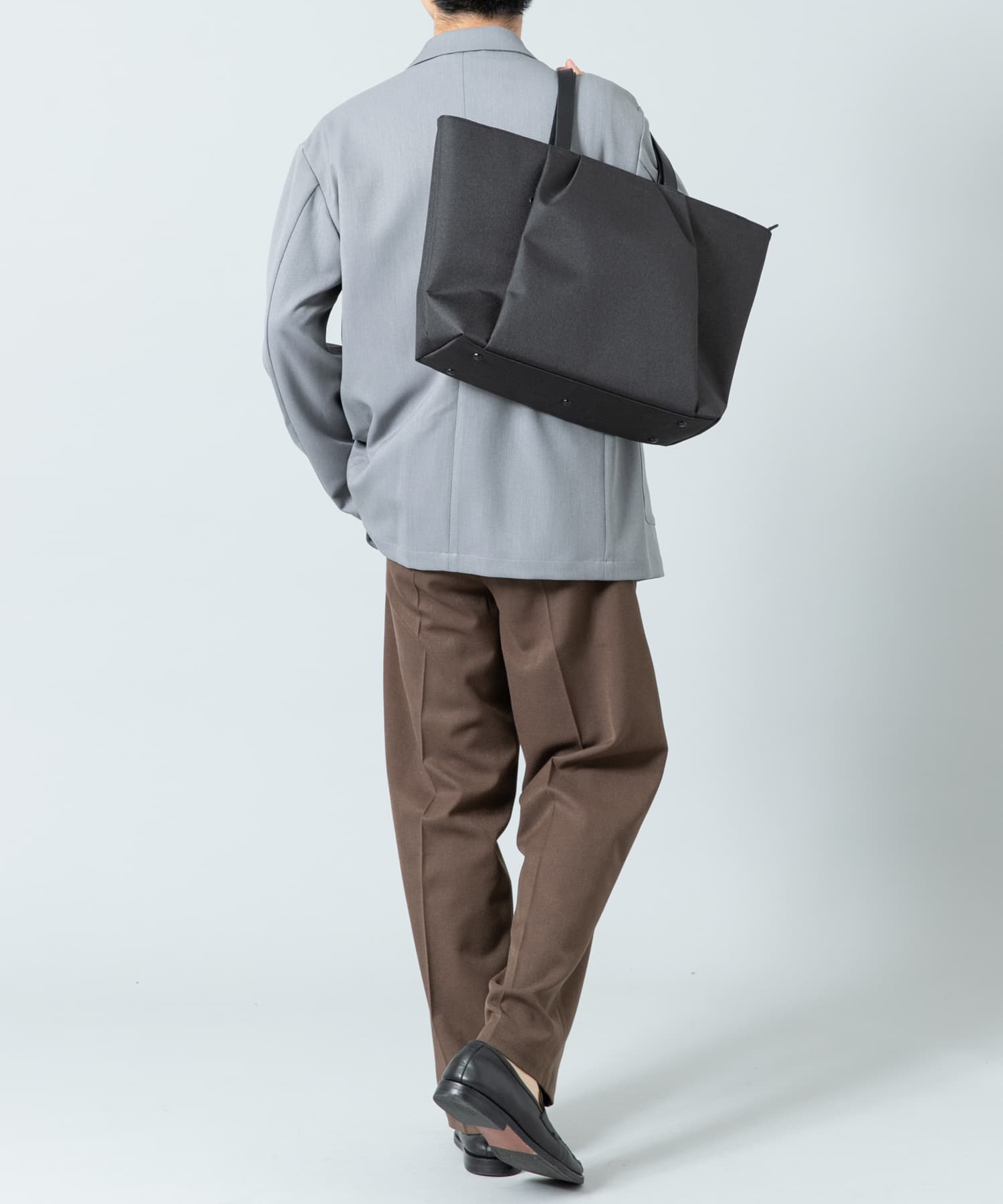 撥水タックトートバッグ BLACK one