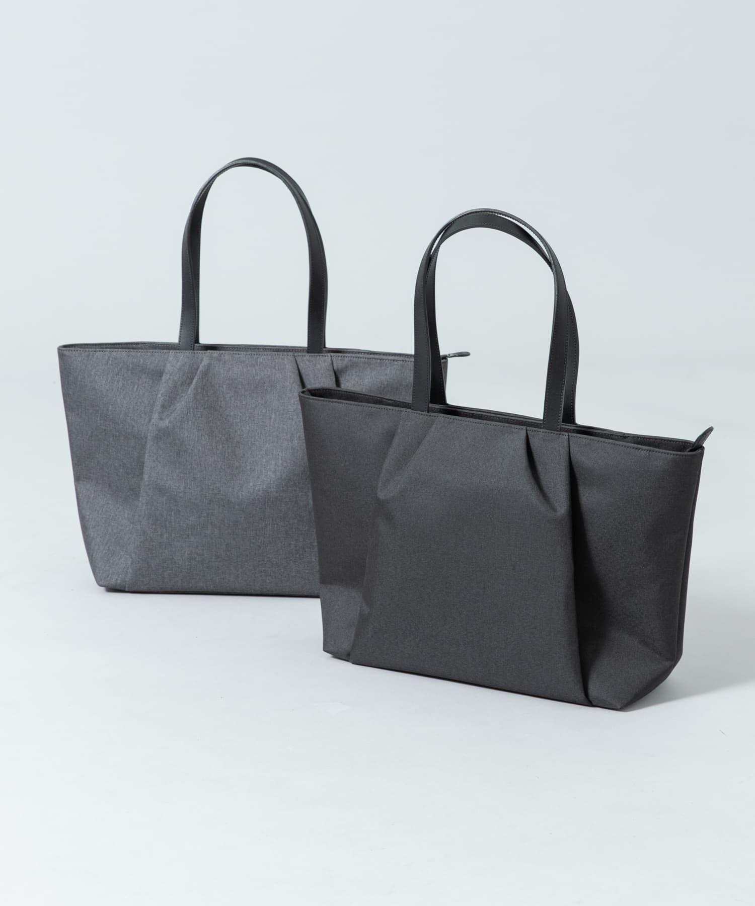 撥水タックトートバッグ BLACK one