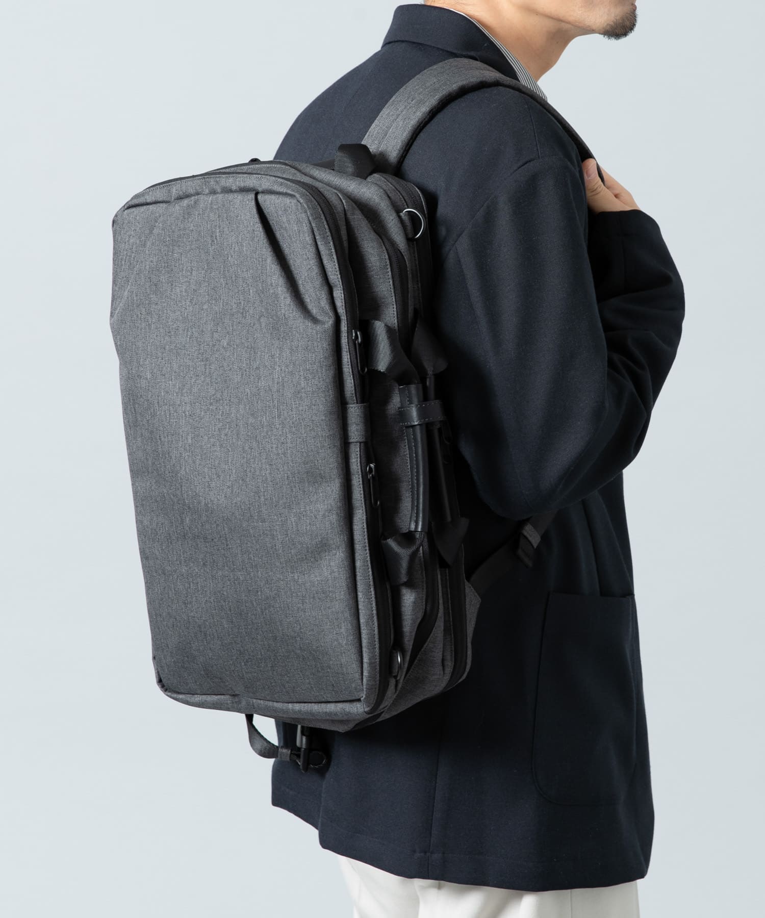 撥水タック3WAYリュックサック CHARCOAL one