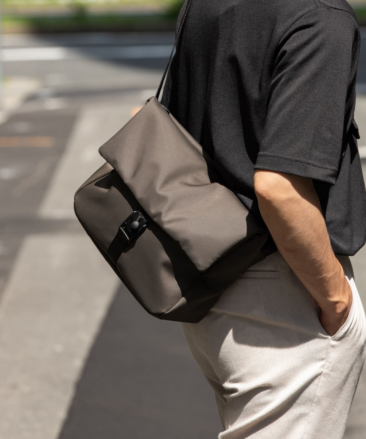 撥水フィドロックミニショルダーバッグ KHAKI one