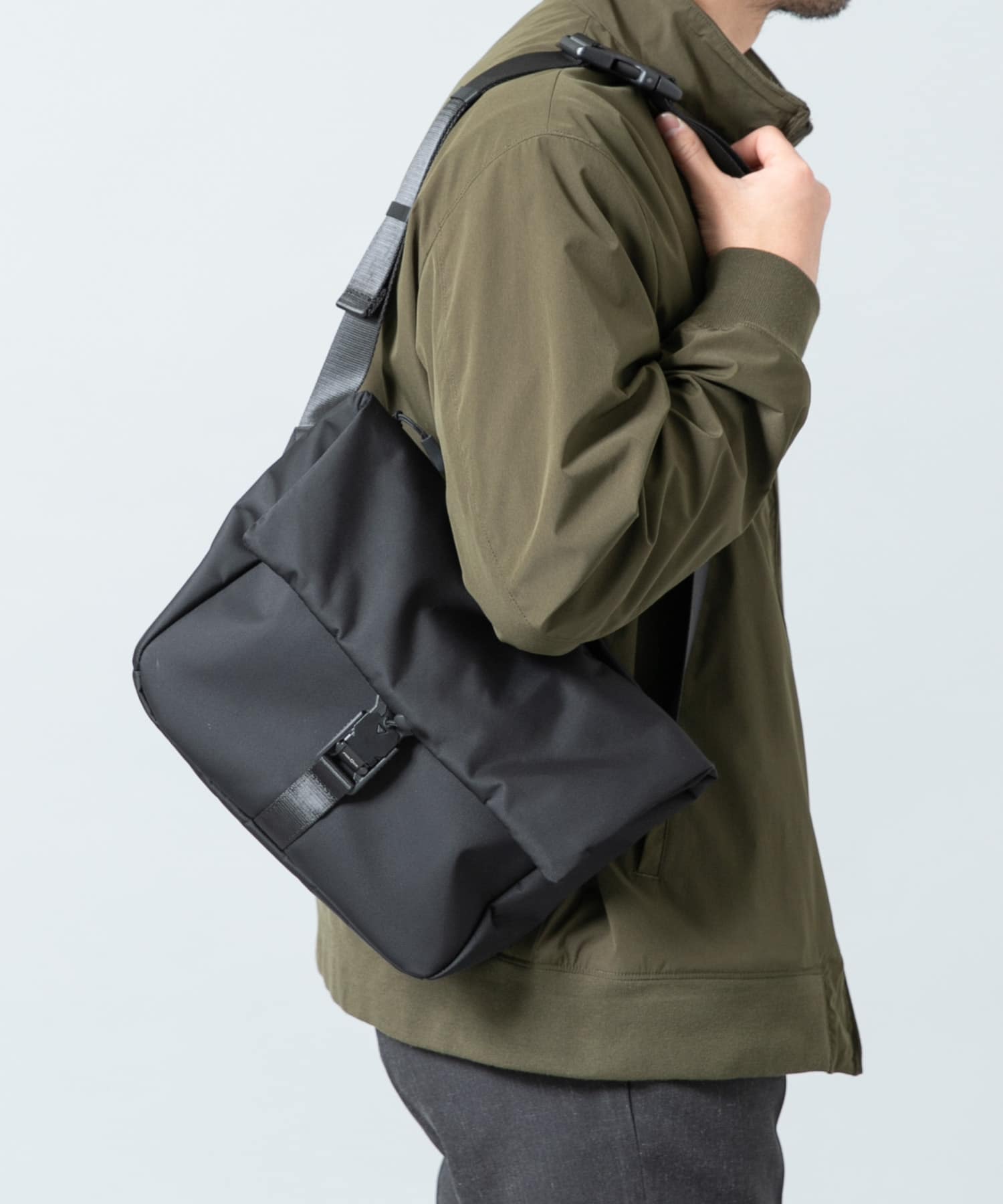撥水フィドロックミニショルダーバッグ BLACK one