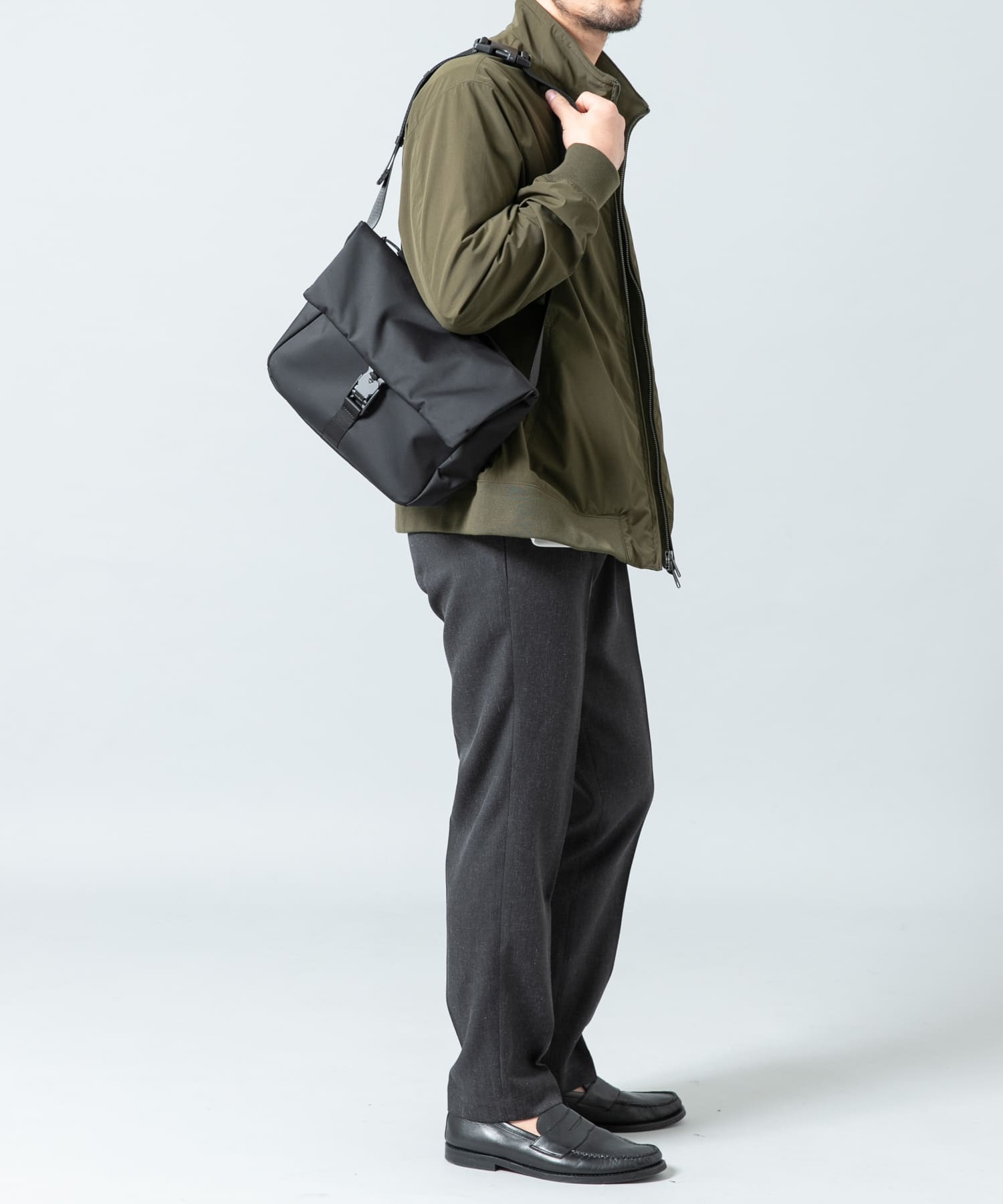 撥水フィドロックミニショルダーバッグ BLACK one
