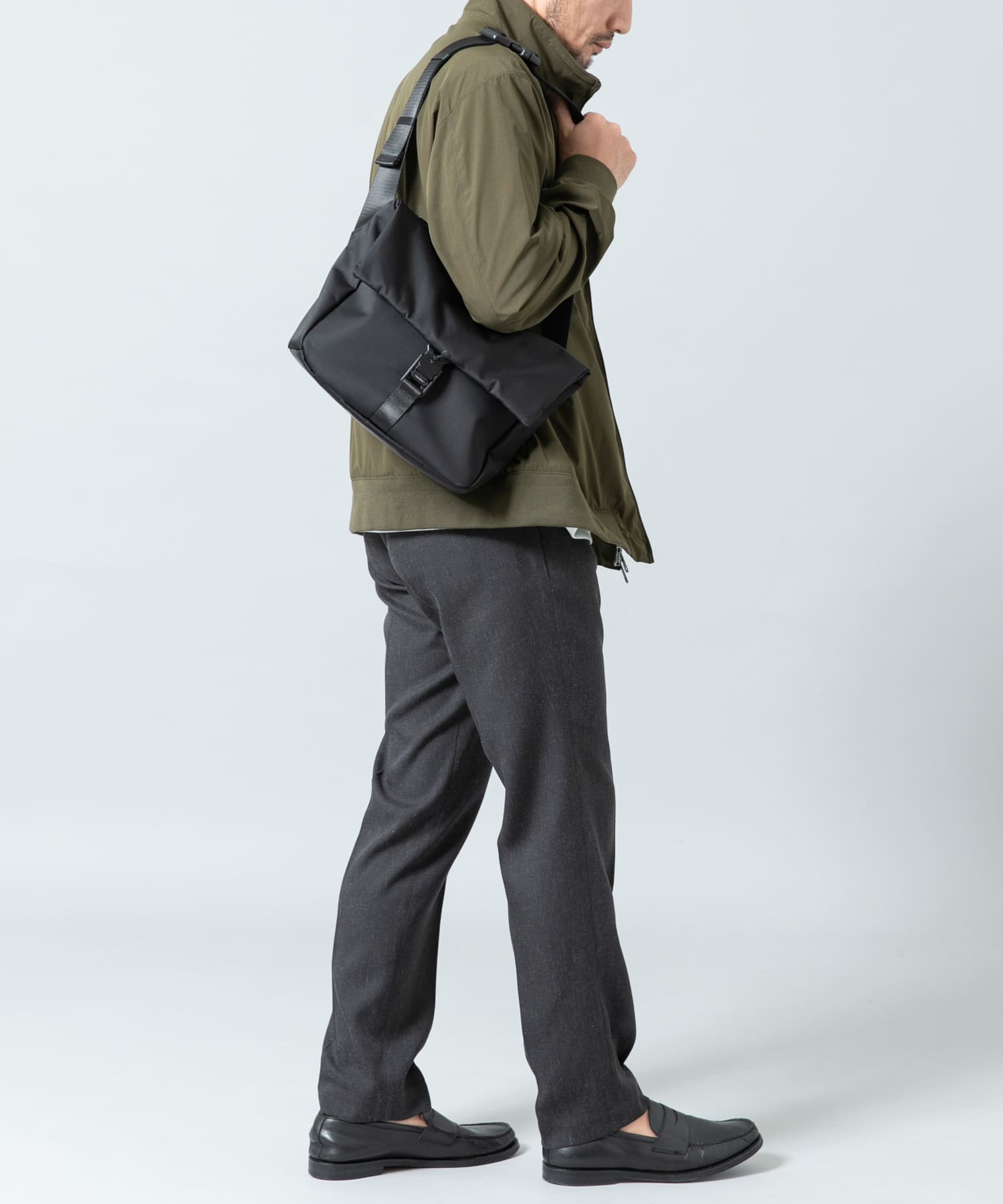 撥水フィドロックミニショルダーバッグ BLACK one