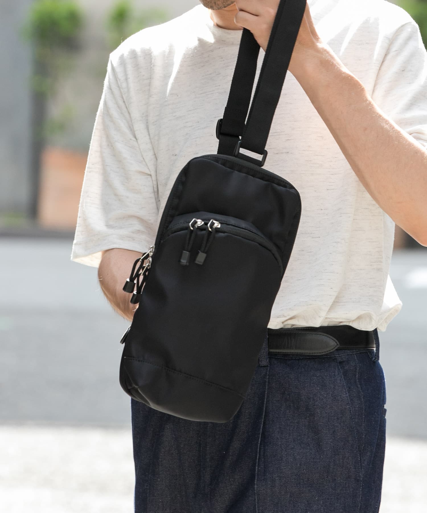 パラコードスクエアボディバッグ BLACK one