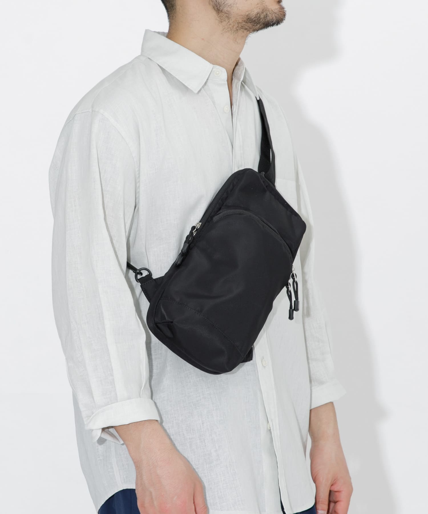 パラコードスクエアボディバッグ BLACK one