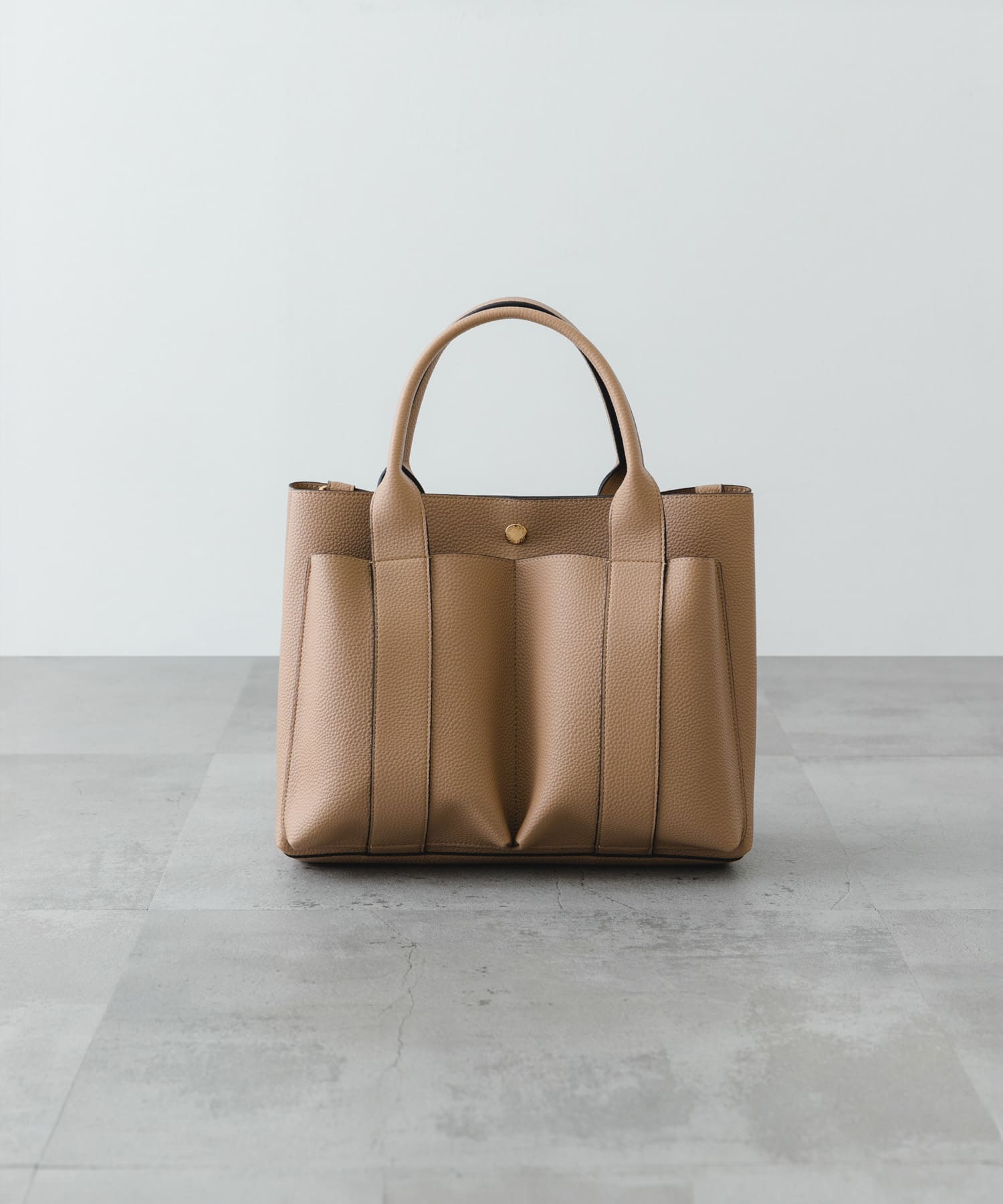 ダブルポケットトートバッグ BEIGE one