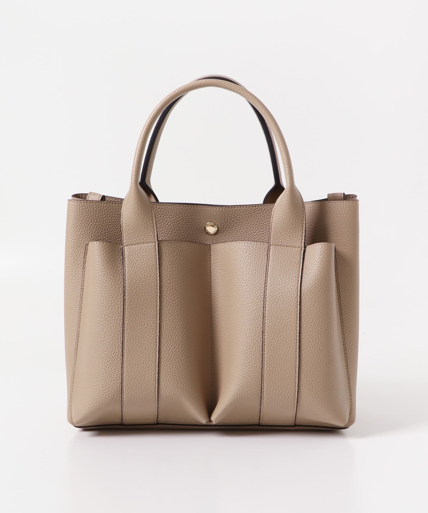 ダブルポケットトートバッグ BEIGE one