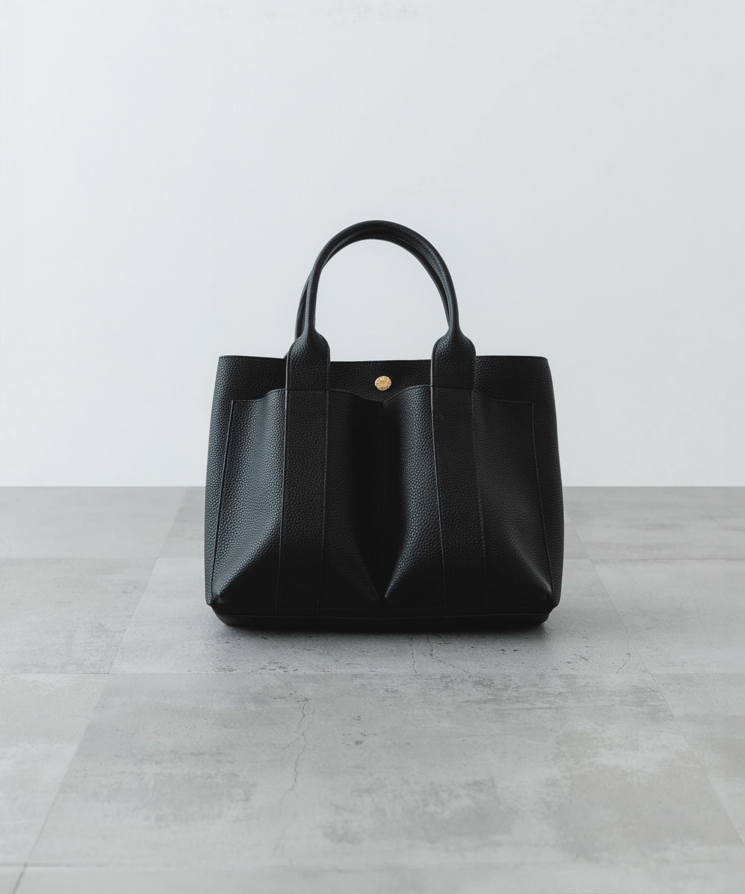 ダブルポケットトートバッグ BLACK one